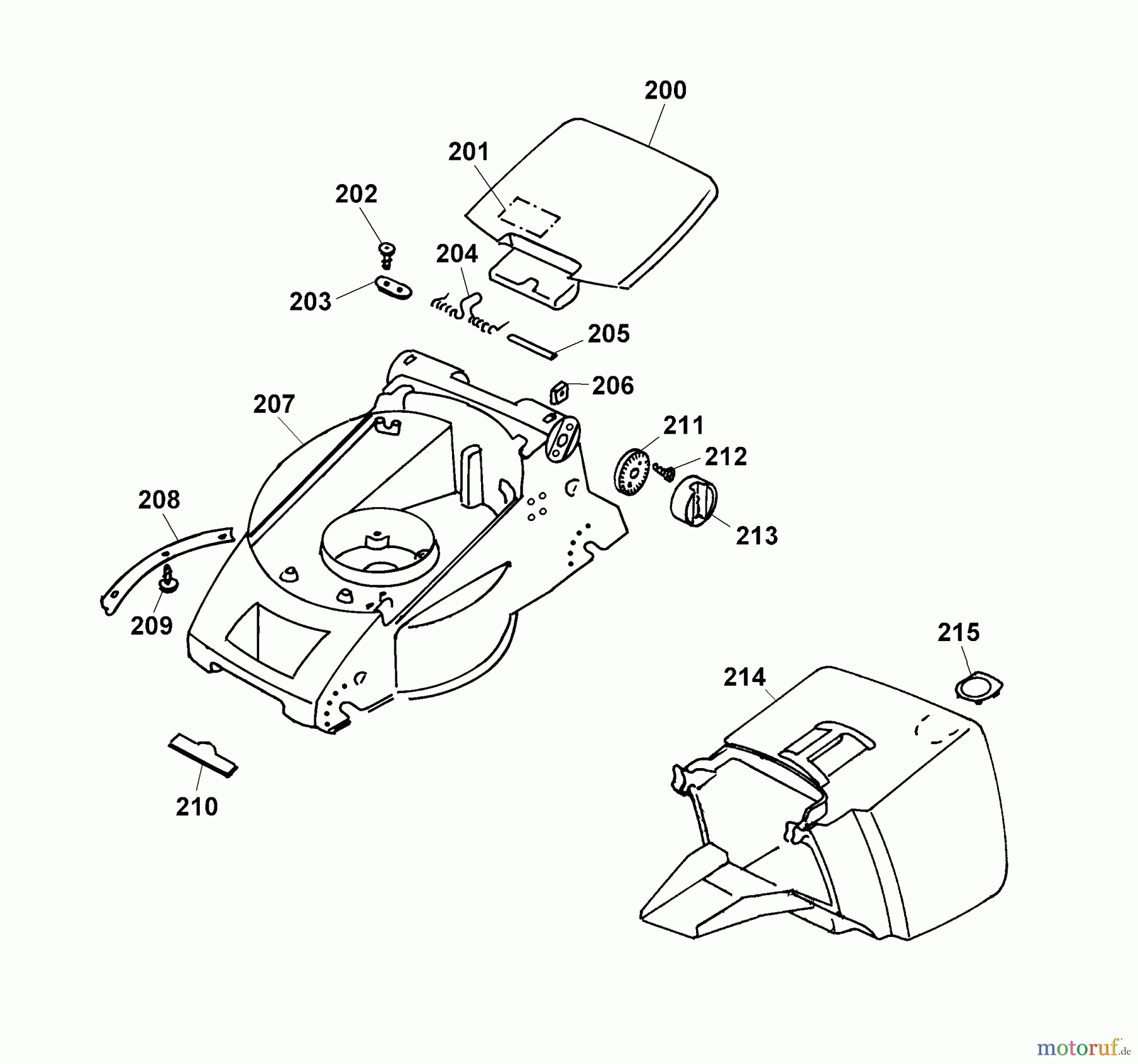  Wolf-Garten Electric mower Olympia E Plus 4906885 Series B, C  (2002) Deck housing