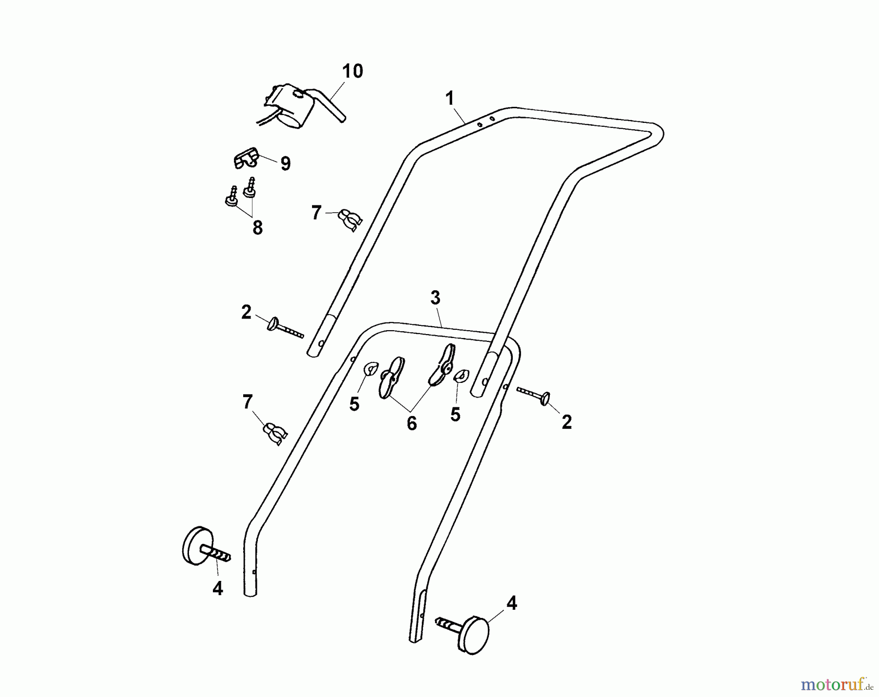  Wolf-Garten Electric mower Olympia E Plus 4906885 Series B, C  (2002) Handle