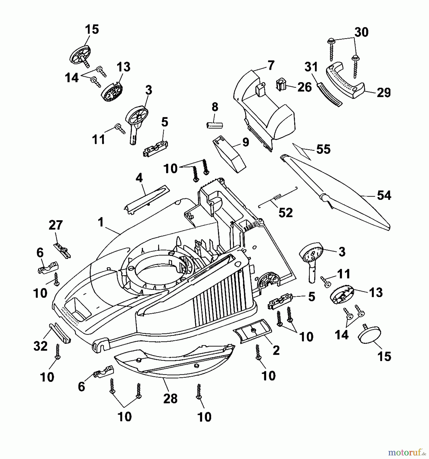  Wolf-Garten Petrol mower self propelled Premio 46 BAi 4617000 Series A  (2002) Deck housing