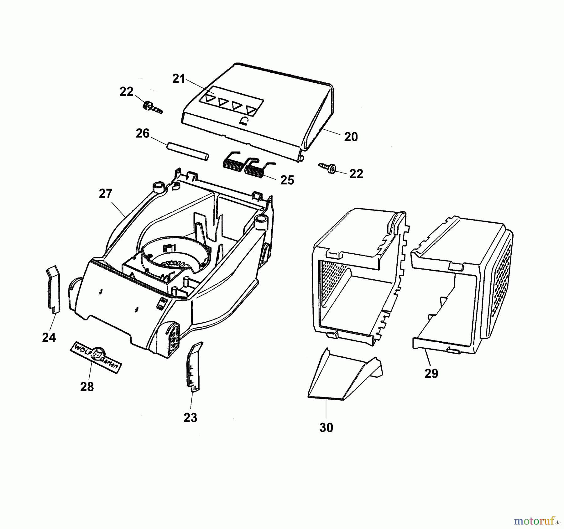  Wolf-Garten Electric mower Picco 32 E 4901000 Series C-E  (2003) Deck housing