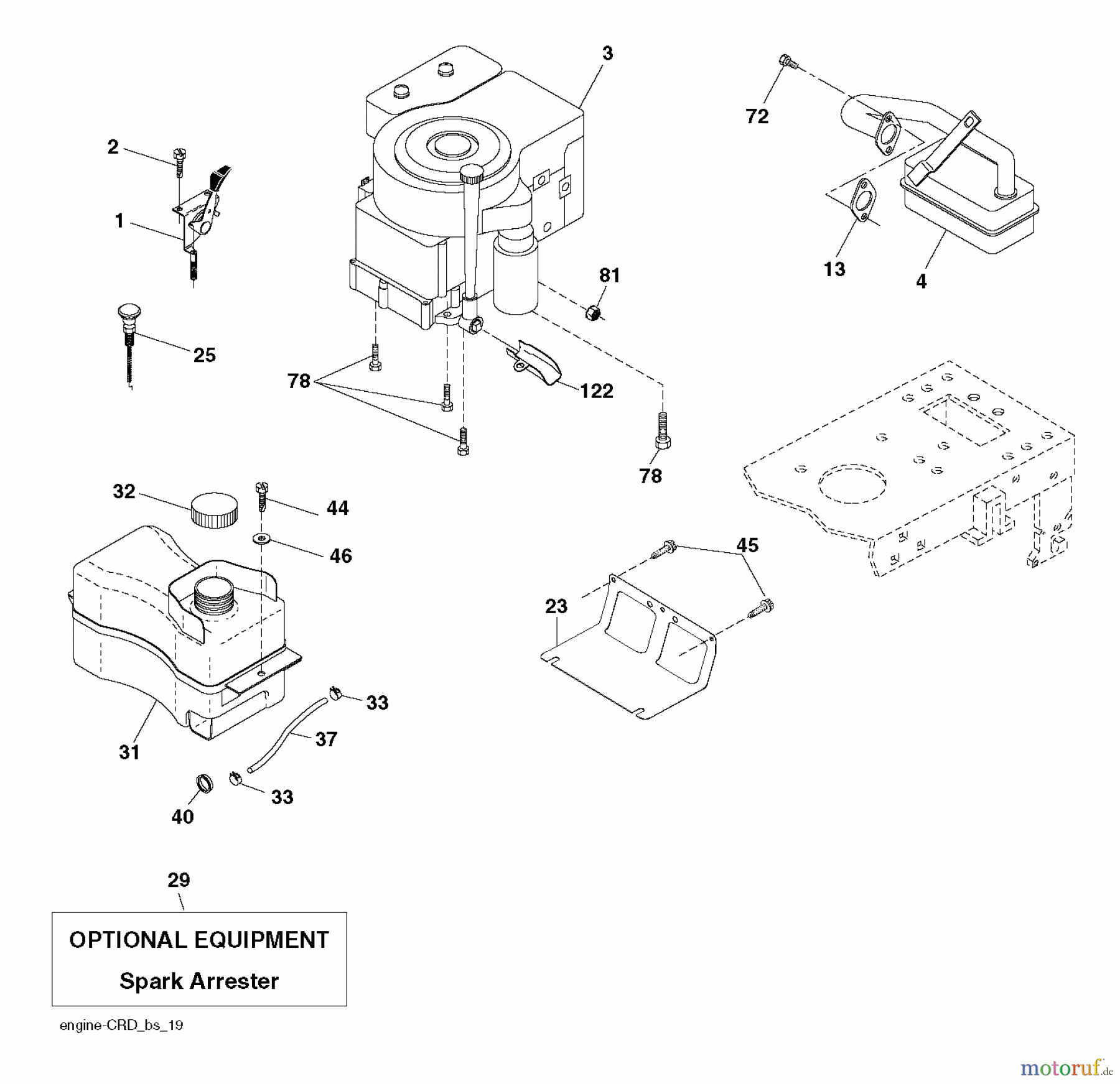  Poulan / Weed Eater Rasen und Gartentraktoren 11597 (96011030600) - Poulan Pro Lawn Tractor (2012-01) ENGINE