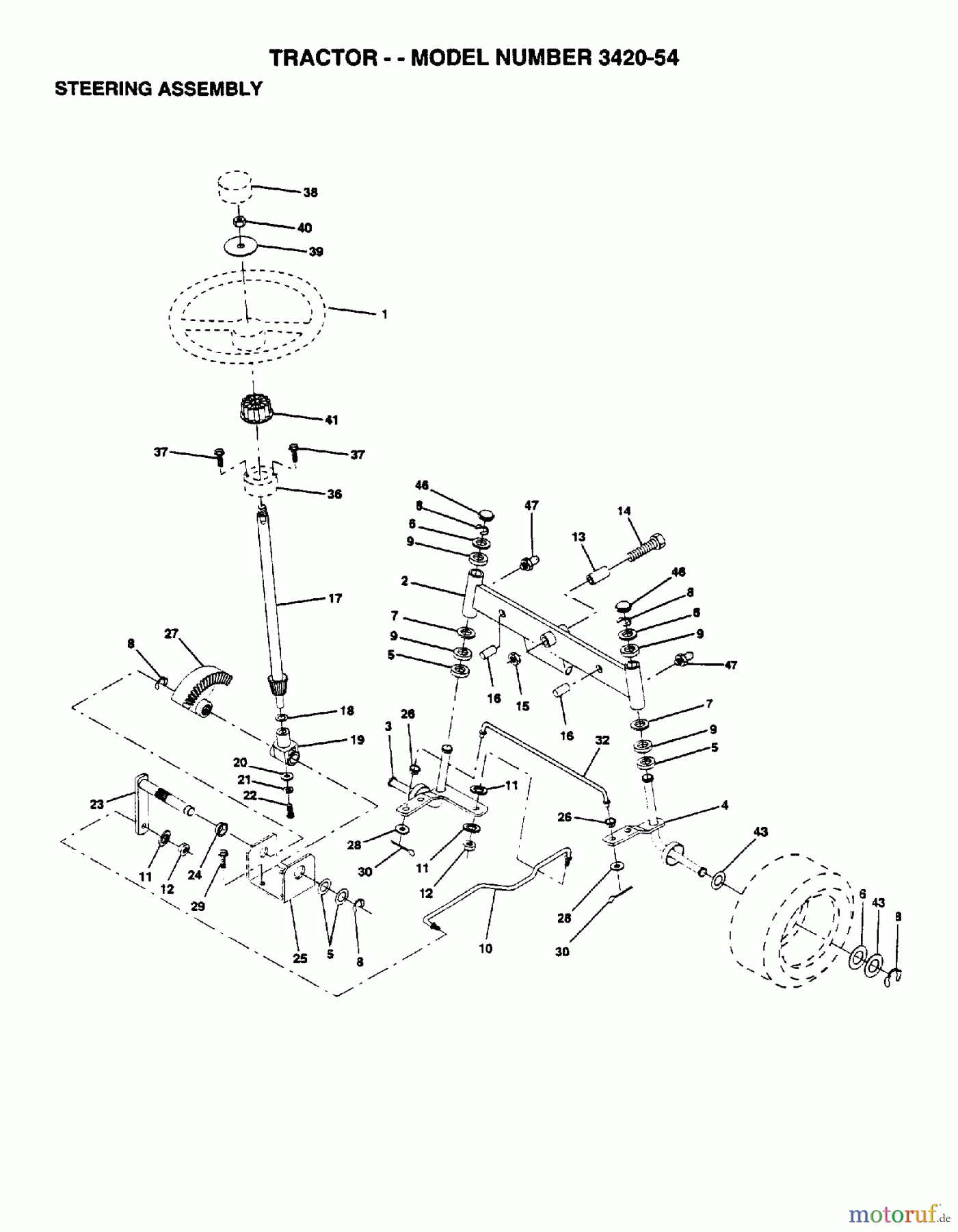  Poulan / Weed Eater Rasen und Gartentraktoren 342054 - Poulan Lawn Tractor (2006-03) STEERING