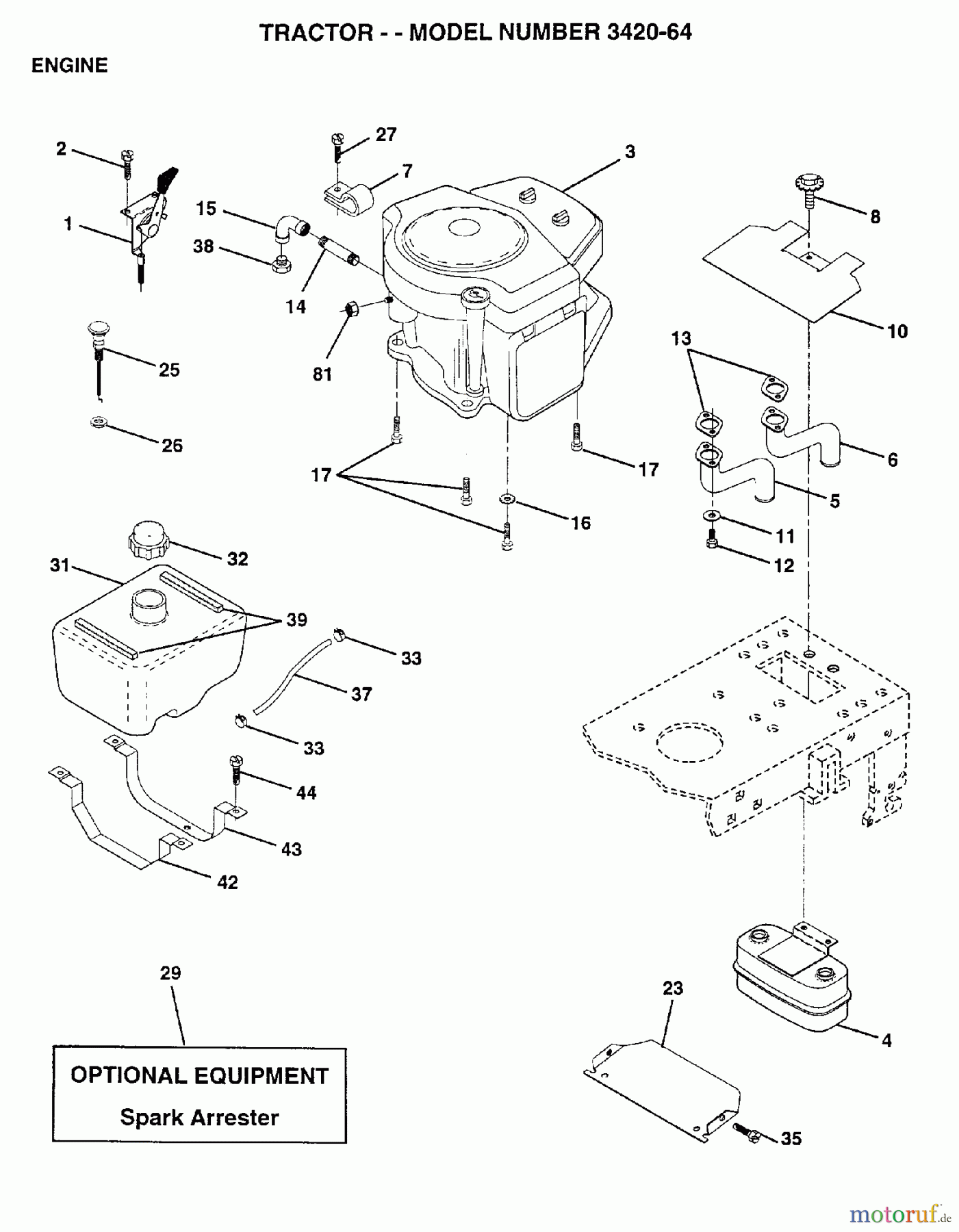  Poulan / Weed Eater Rasen und Gartentraktoren 342064 - Poulan Lawn Tractor (2006-06) ENGINE