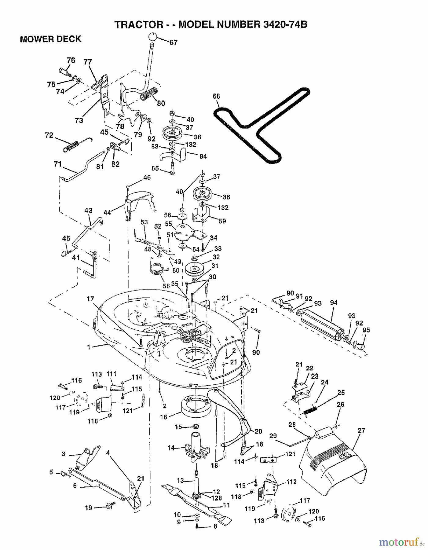  Poulan / Weed Eater Rasen und Gartentraktoren 342074B - Poulan Lawn Tractor (2006-10) MOWER DECK / CUTTING DECK