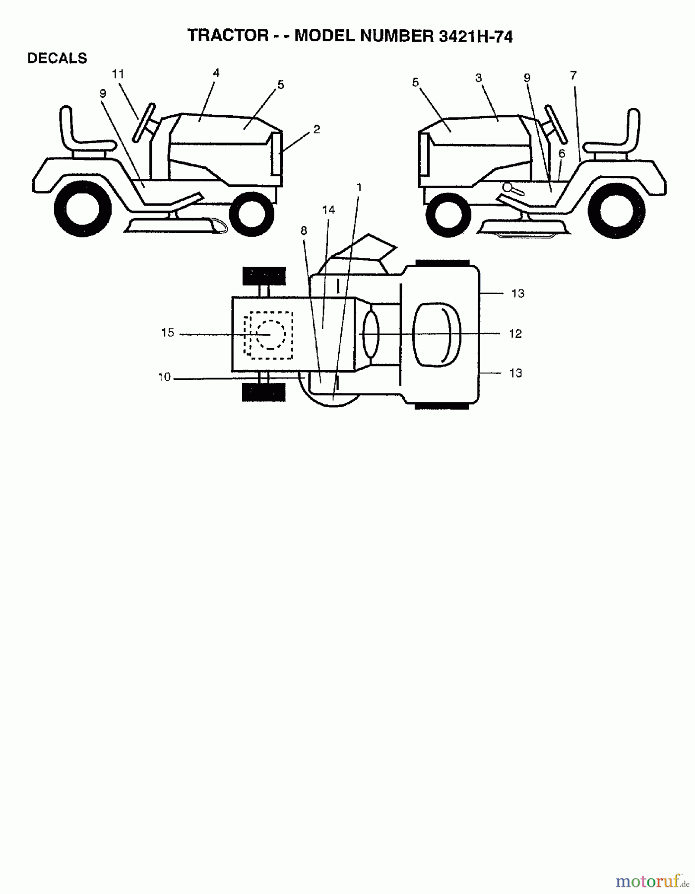  Poulan / Weed Eater Rasen und Gartentraktoren 3421H74 - Poulan Lawn Tractor (2006-10) DECALS