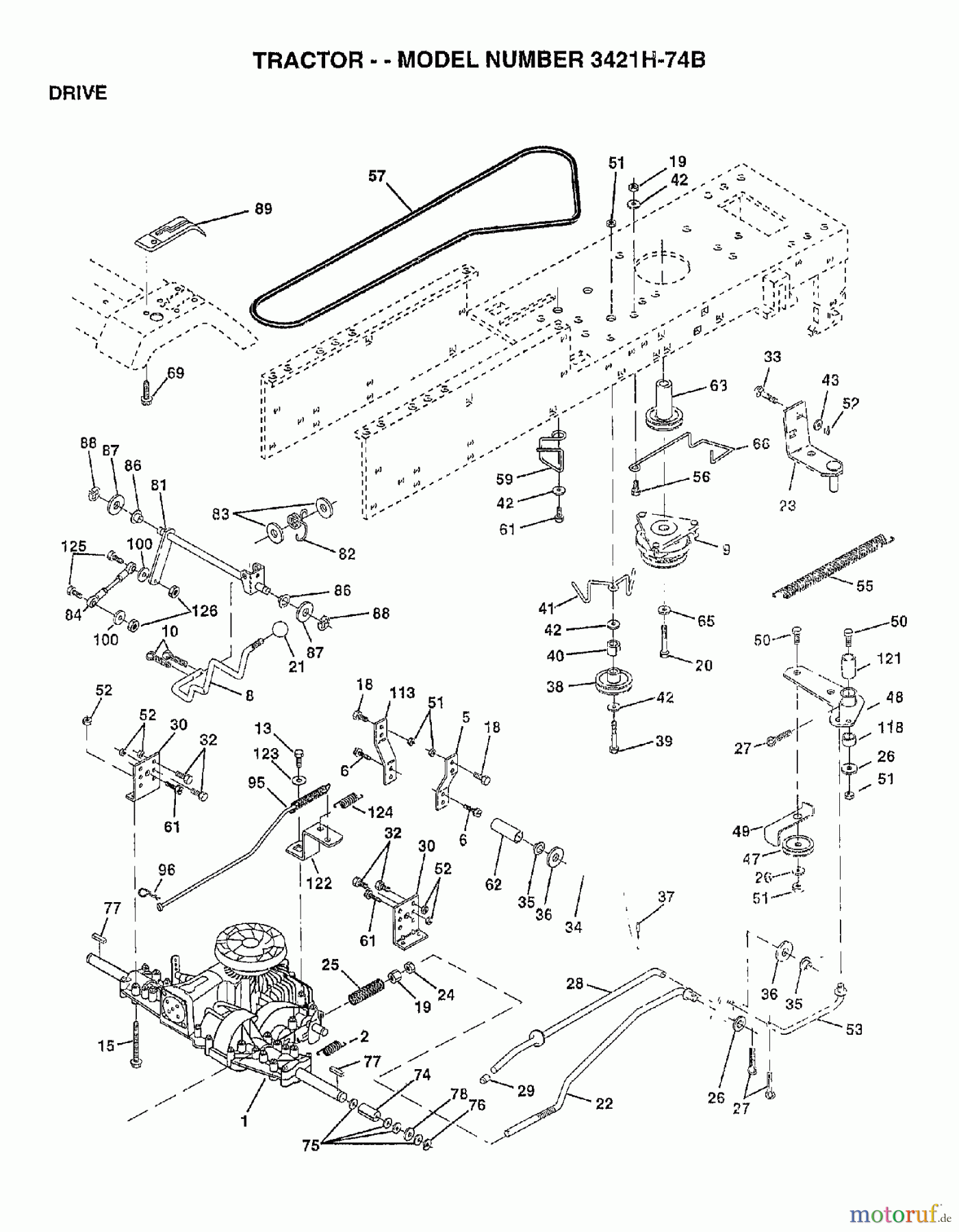  Poulan / Weed Eater Rasen und Gartentraktoren 3421H74B - Poulan Lawn Tractor (2006-10) DRIVE