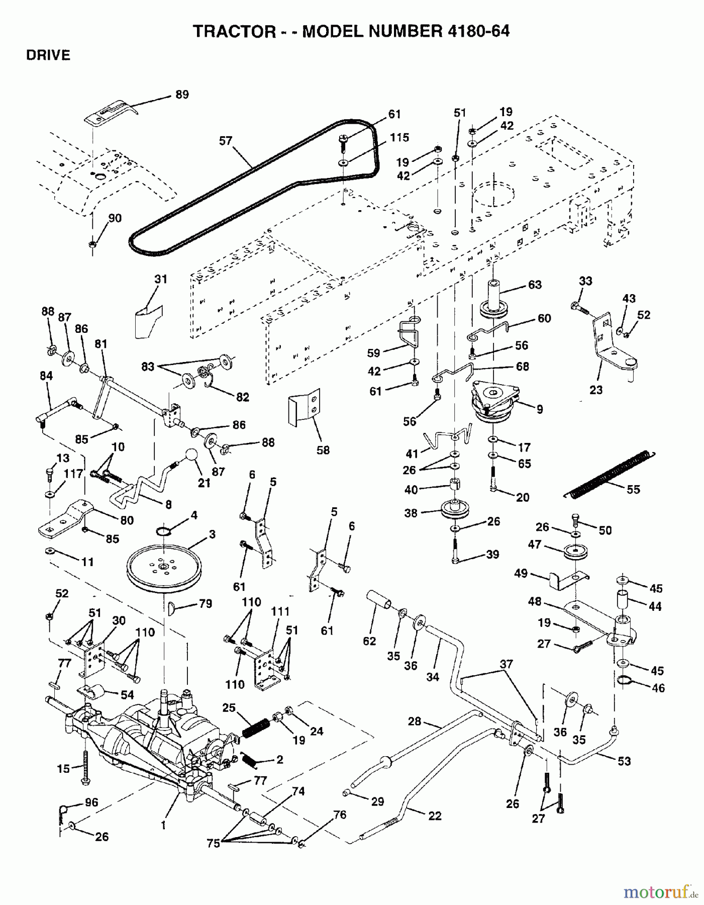  Poulan / Weed Eater Rasen und Gartentraktoren 418064 - Poulan Lawn Tractor (2006-06) DRIVE