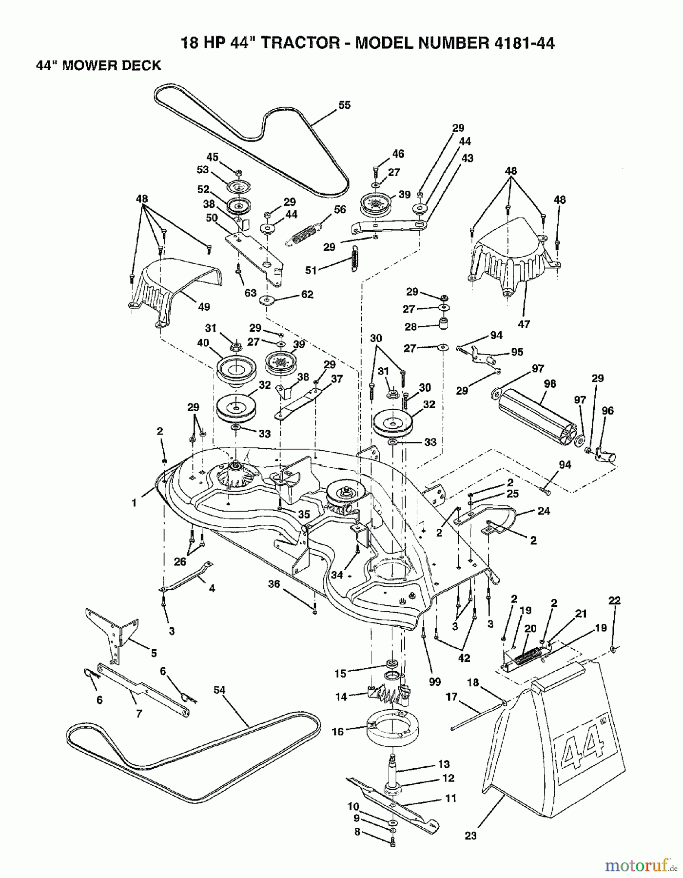  Poulan / Weed Eater Rasen und Gartentraktoren 418144 - Poulan Lawn Tractor (2006-12) MOWER DECK / CUTTING DECK