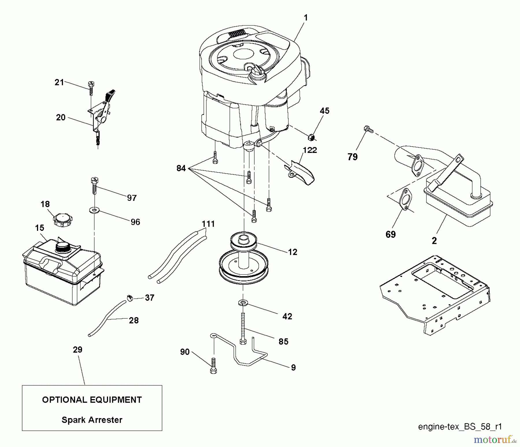  Poulan / Weed Eater Rasen und Gartentraktoren PB195A46LT (96042014701) - Poulan Pro Lawn Tractor (2012-12) ENGINE