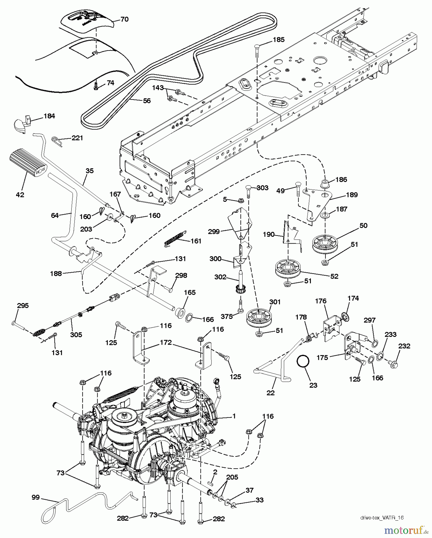  Poulan / Weed Eater Rasen und Gartentraktoren PB20A42LT (96048002500) - Poulan Pro Lawn Tractor (2012-01) DRIVE