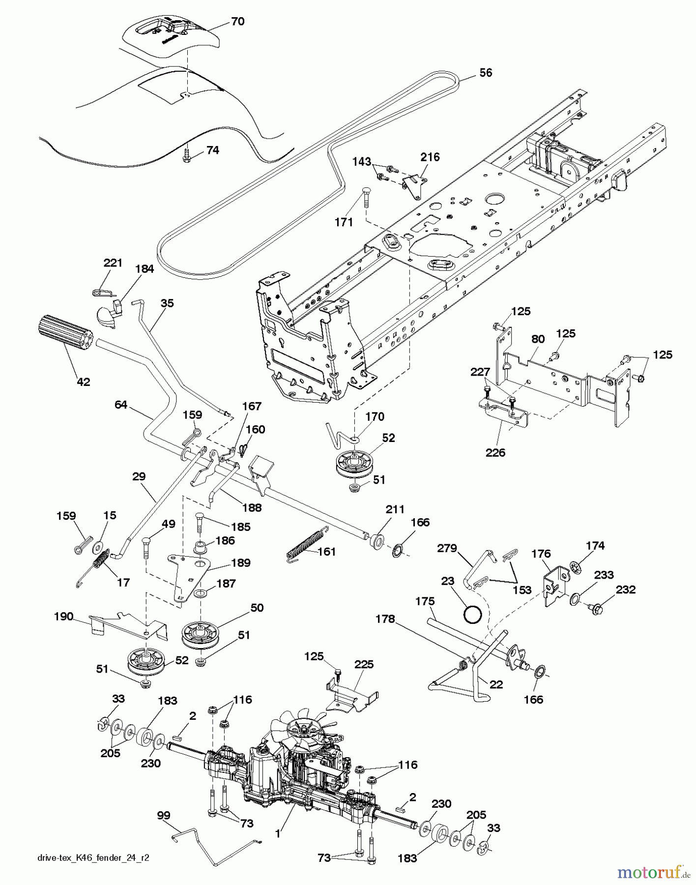  Poulan / Weed Eater Rasen und Gartentraktoren PB20A46LT (96048005001) - Poulan Pro Lawn Tractor (2013-01) DRIVE