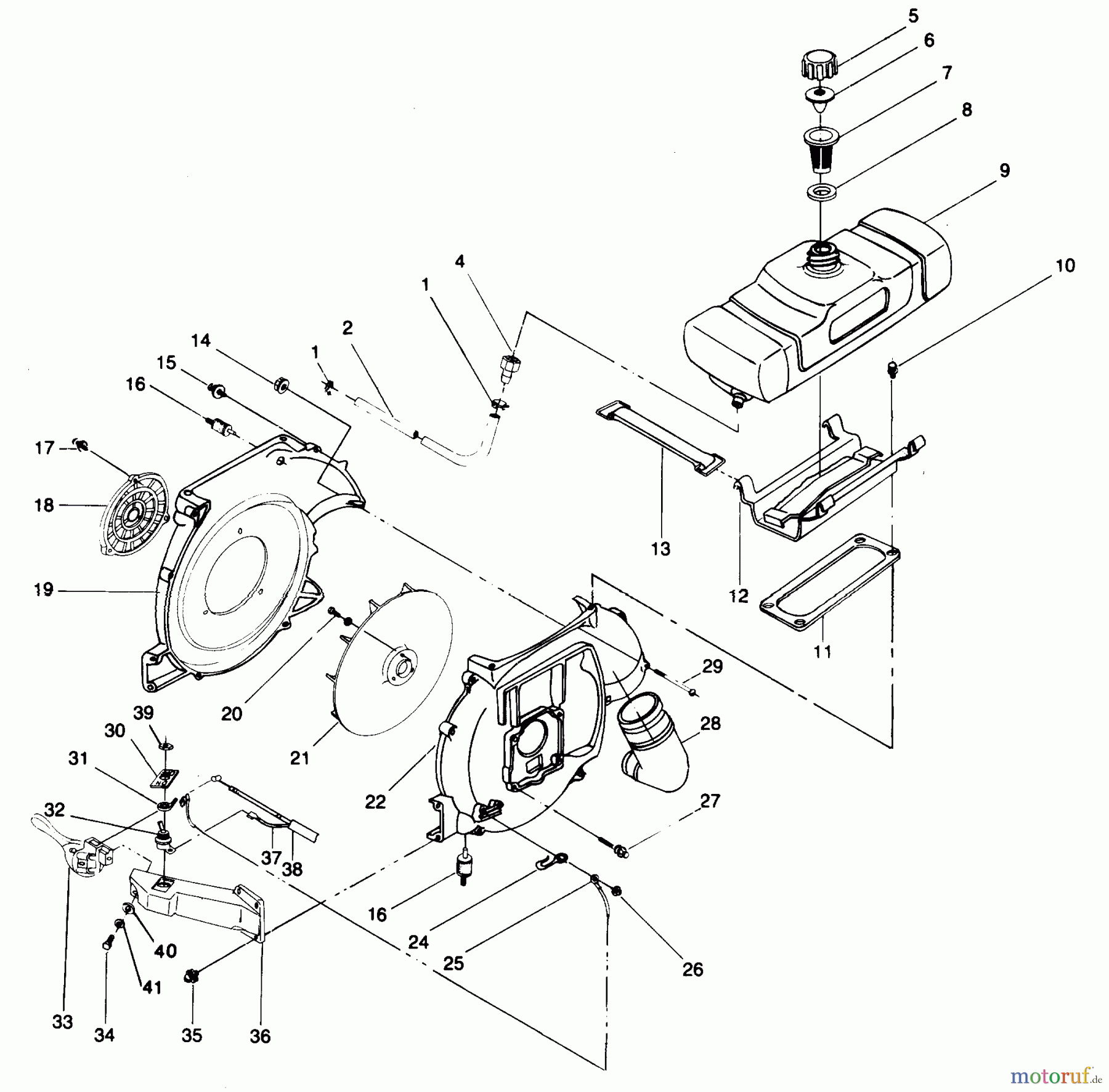  Poulan / Weed Eater Bläser / Sauger / Häcksler / Mulchgeräte 980 - Weed Eater Blower FUEL HOUSING