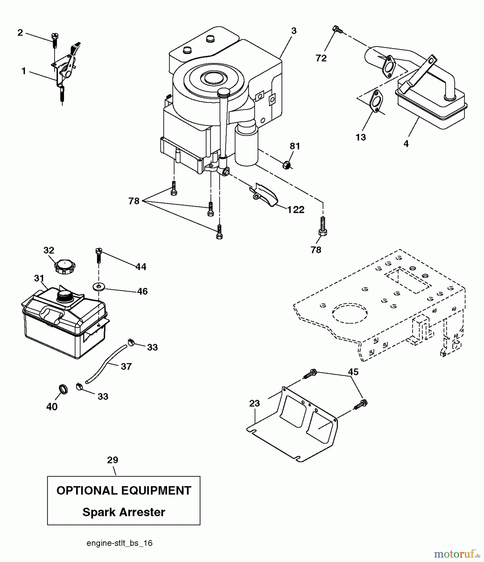  Poulan / Weed Eater Rasen und Gartentraktoren PO12538LT (96018000600) - Poulan Lawn Tractor (2011-12) ENGINE