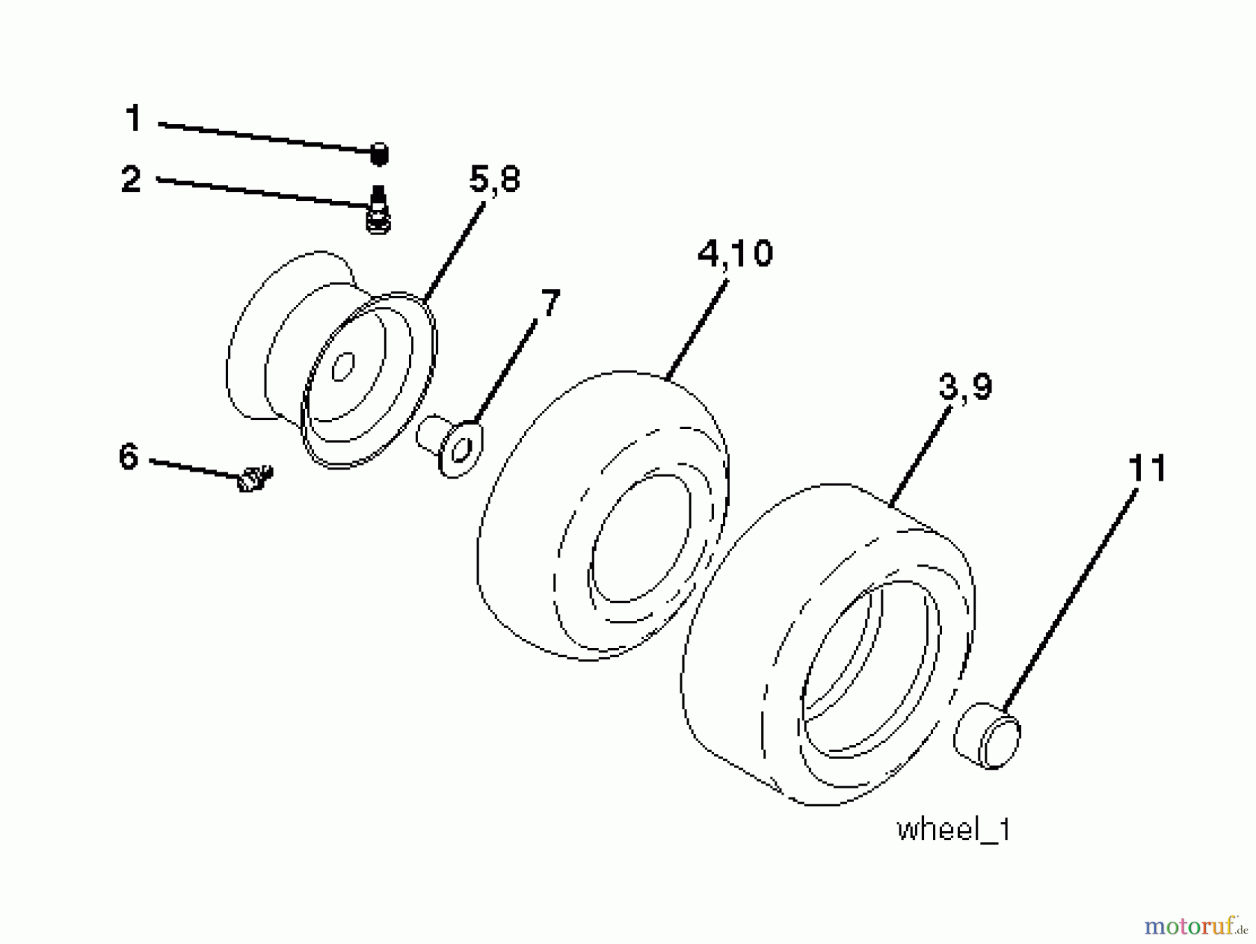  Poulan / Weed Eater Rasen und Gartentraktoren PO15538LT (96018000501) - Poulan Lawn Tractor (2011-08) WHEELS TIRES