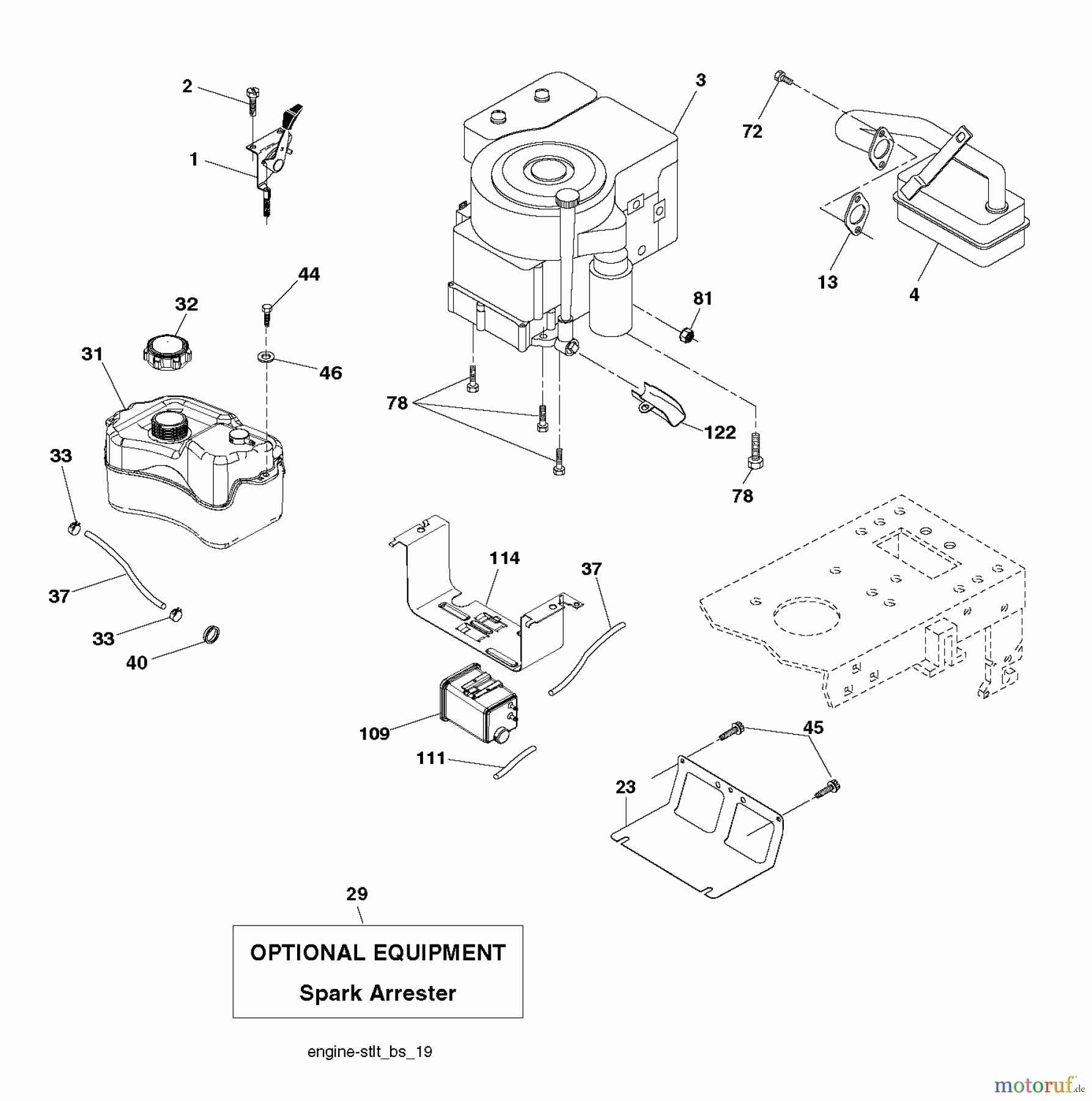  Poulan / Weed Eater Rasen und Gartentraktoren PO17542LT (96012012001) - Poulan Lawn Tractor (2011-08) ENGINE