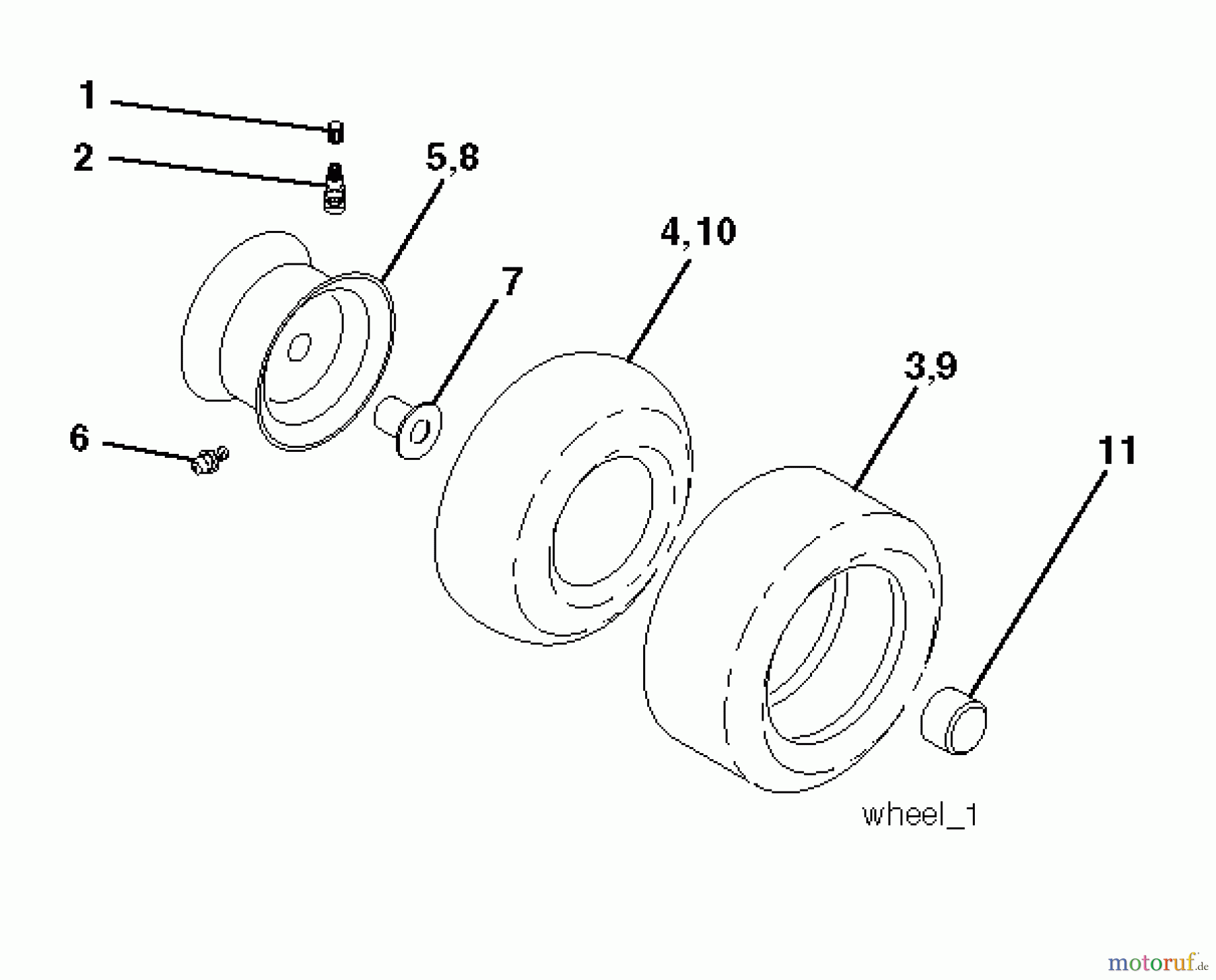  Poulan / Weed Eater Rasen und Gartentraktoren PO175A42LT (96048002400) - Poulan Lawn Tractor (2011-09) WHEELS TIRES