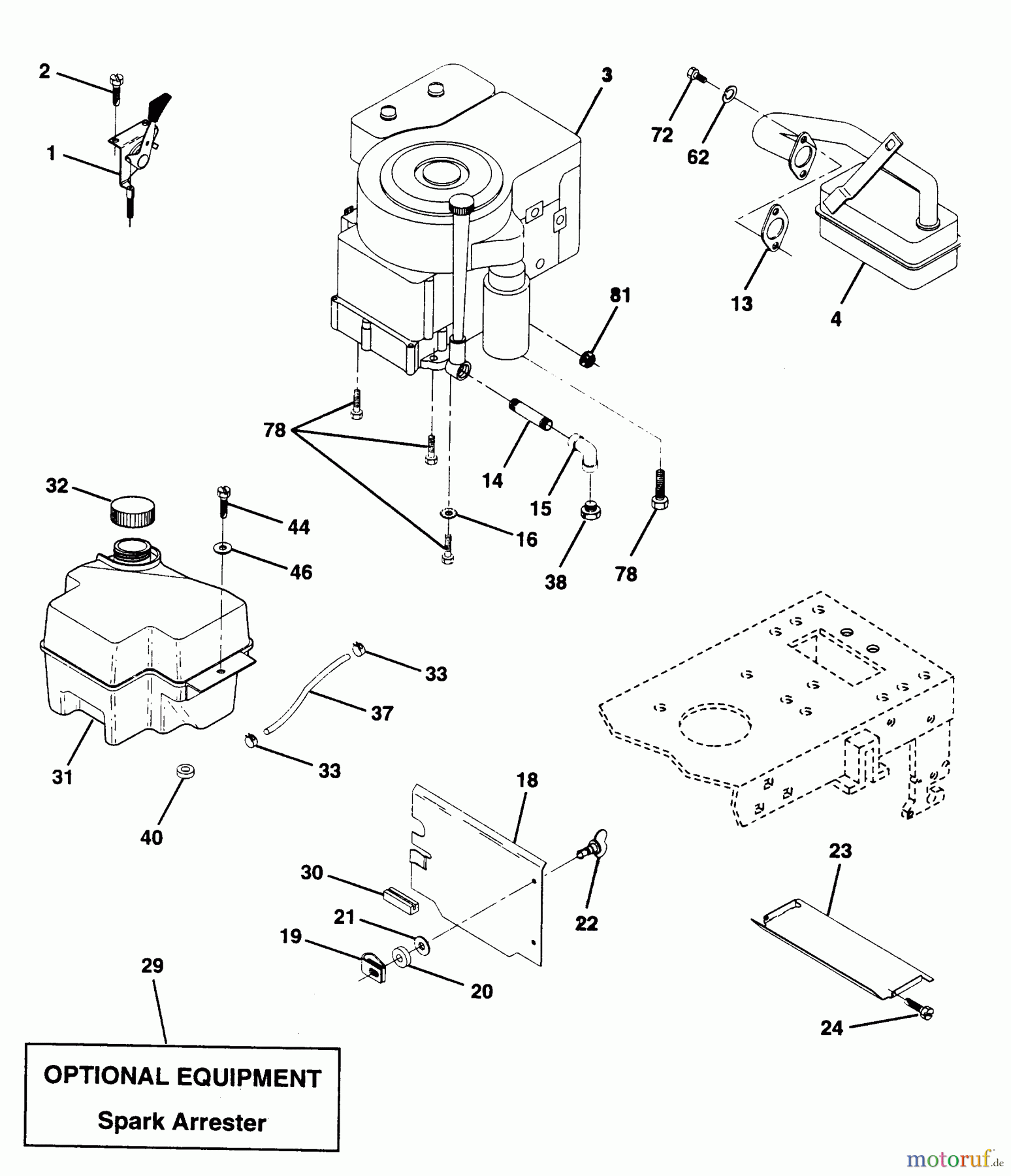  Poulan / Weed Eater Rasen und Gartentraktoren PP14542K - Poulan Pro Lawn Tractor ENGINE