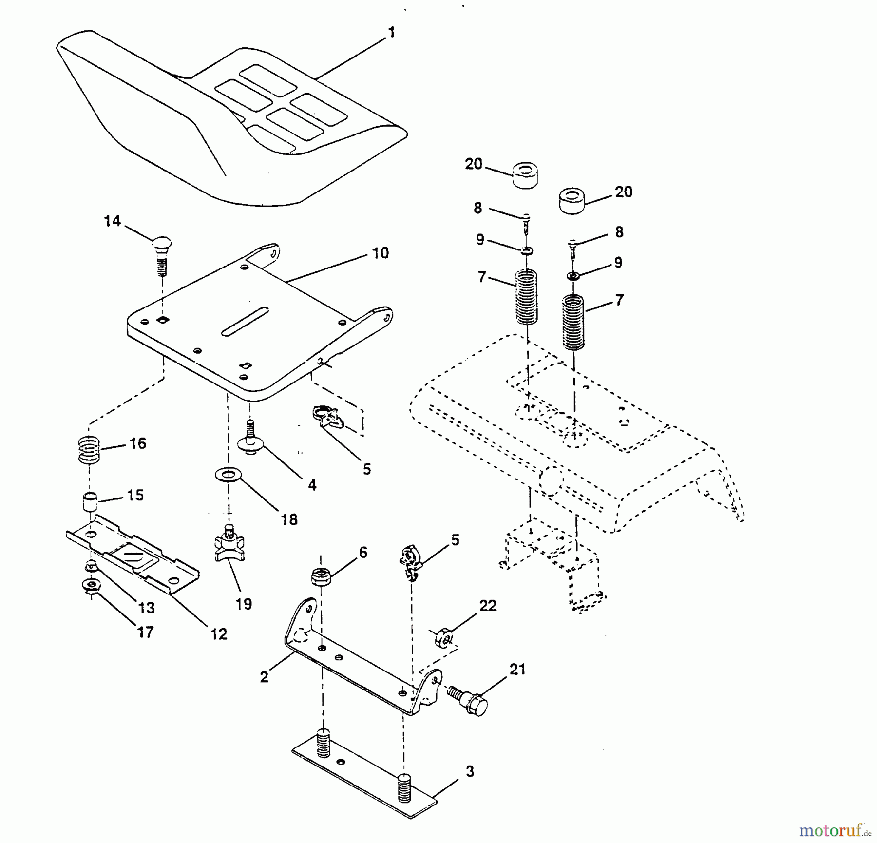  Poulan / Weed Eater Rasen und Gartentraktoren PP20H50J - Poulan Pro Lawn Tractor SEAT ASSEMBLY