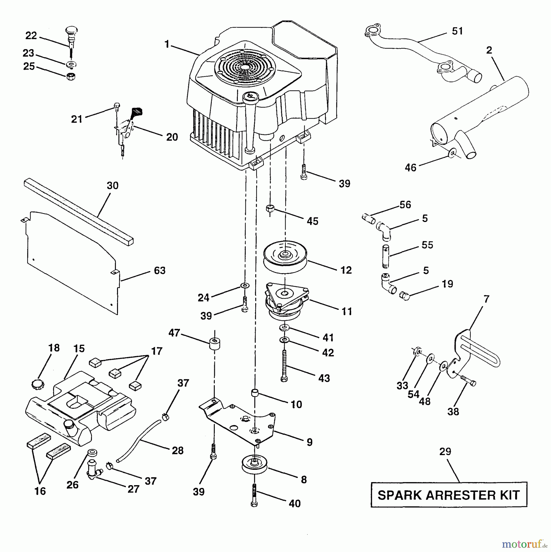  Poulan / Weed Eater Rasen und Gartentraktoren PP22H50A - Poulan Pro Lawn Tractor Engine