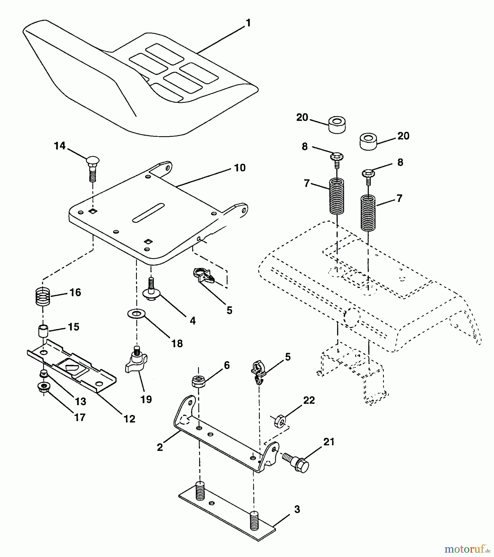  Poulan / Weed Eater Rasen und Gartentraktoren PP24H50A - Poulan Pro Lawn Tractor Seat Assembly