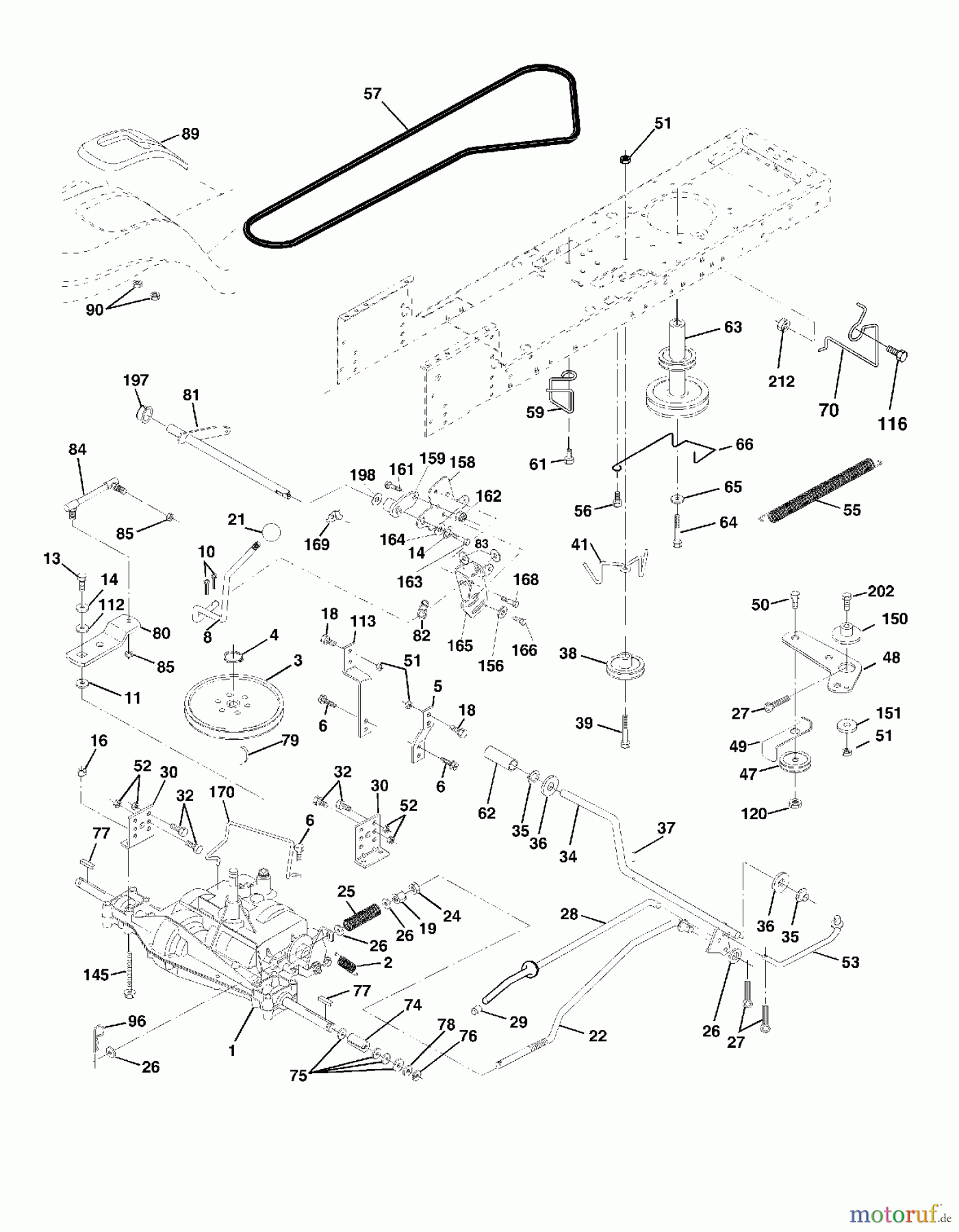  Poulan / Weed Eater Rasen und Gartentraktoren PR1742STF - Poulan Pro XT Lawn Tractor (2002-01) DRIVE