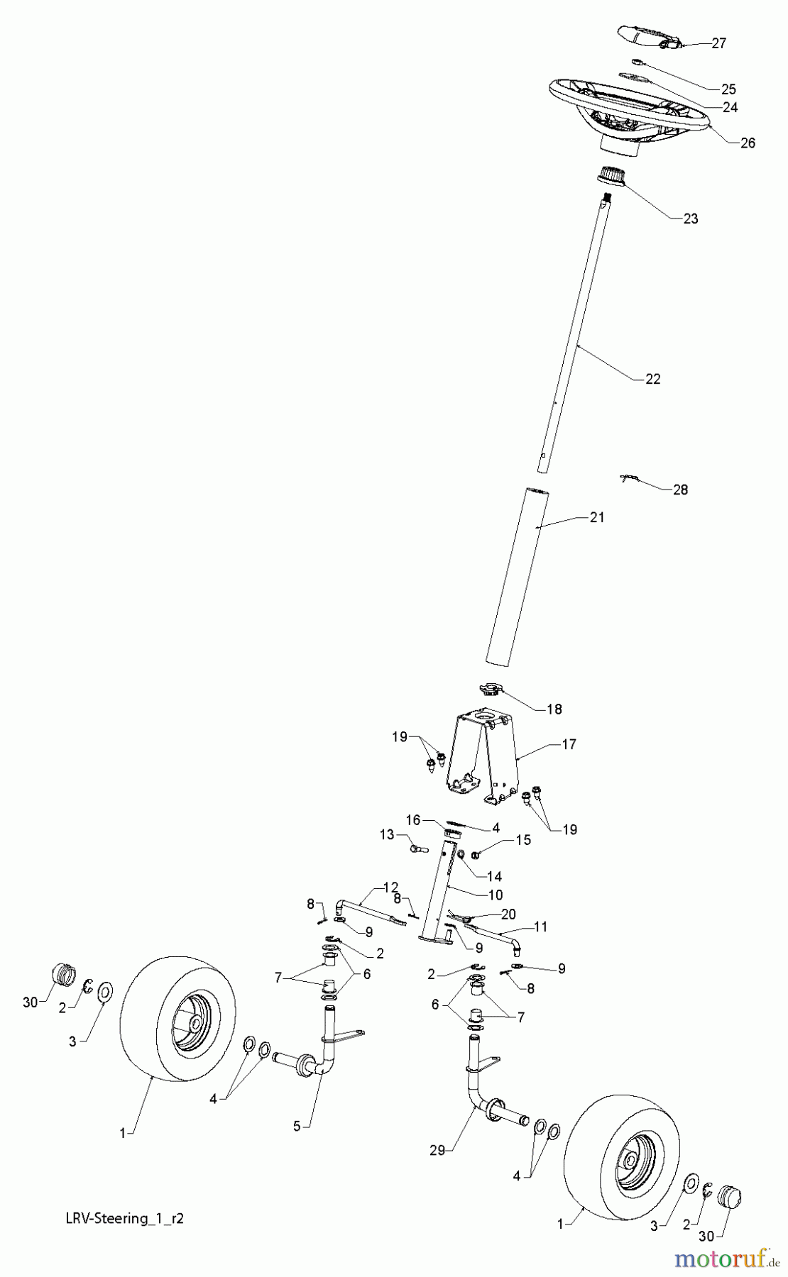  Poulan / Weed Eater Rasen und Gartentraktoren WE261 (96024000202) - Weed Eater Lawn Tractor (2011-10) STEERING