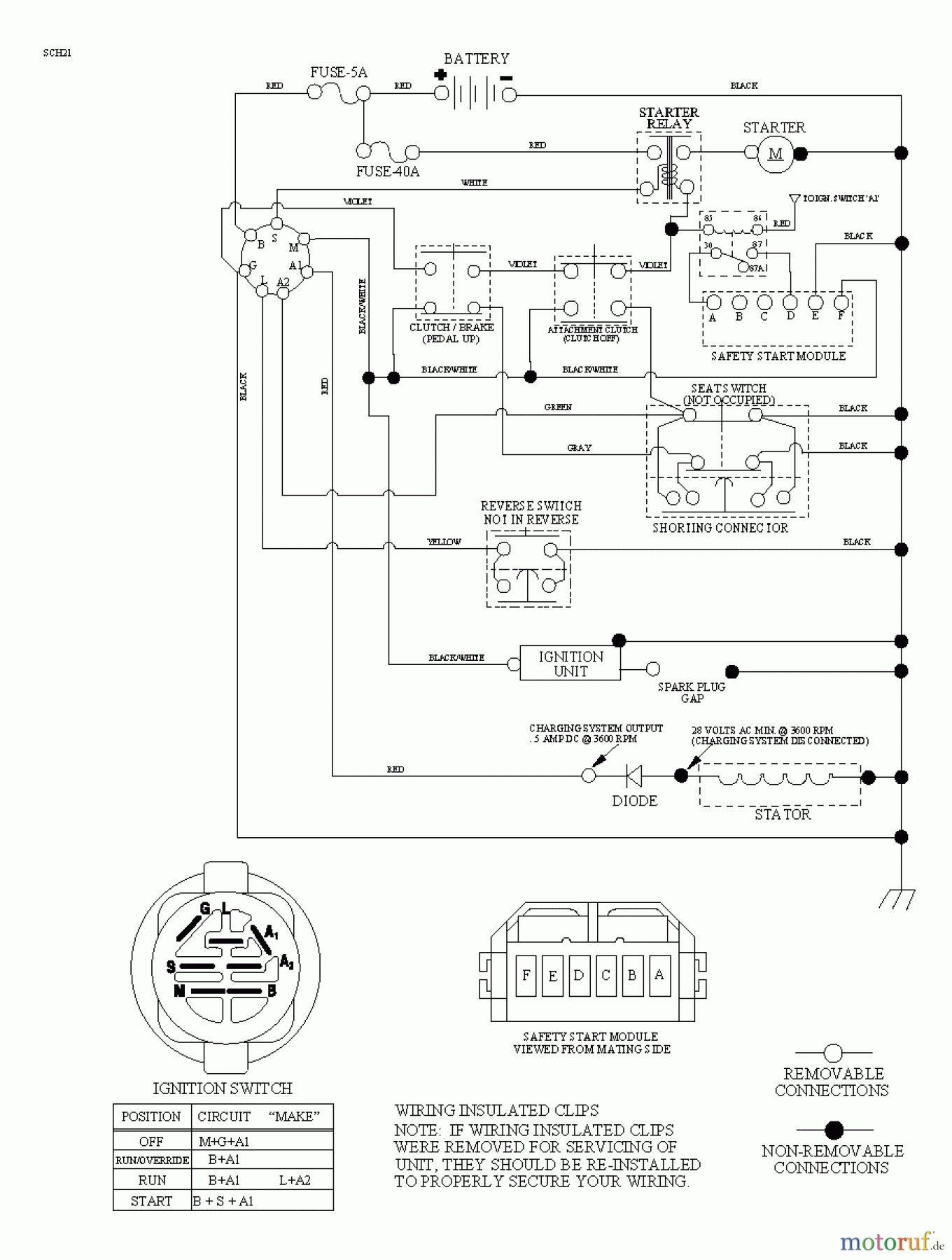  Poulan / Weed Eater Rasen und Gartentraktoren WE261 (96028000103) - Weed Eater Lawn Tractor (2012-01) SCHEMATIC