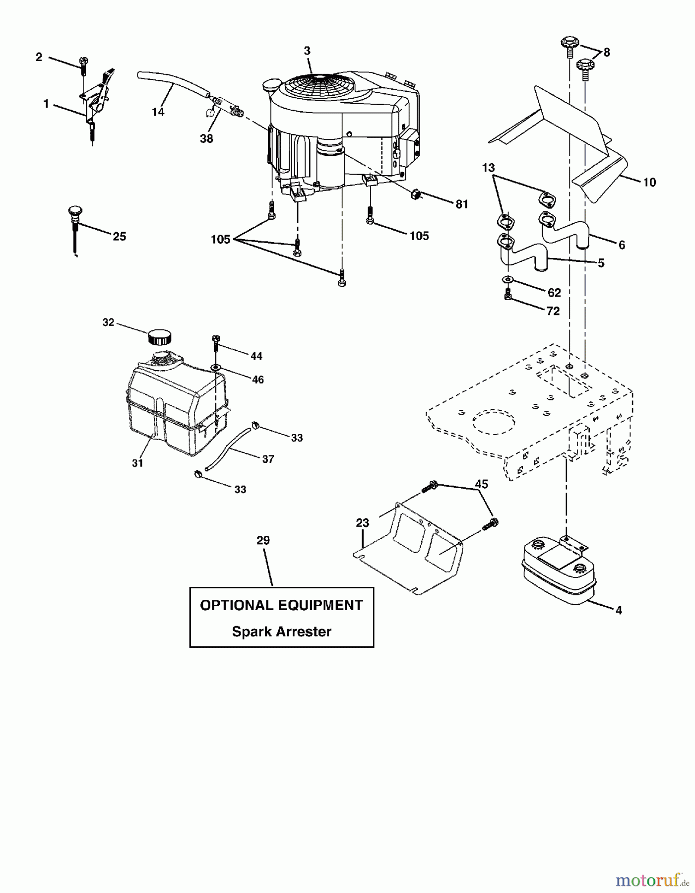  Poulan / Weed Eater Rasen und Gartentraktoren WET2242STD - Weed Eater Lawn Tractor (2004-01) ENGINE