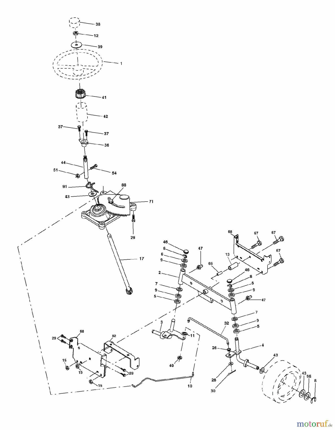  Poulan / Weed Eater Rasen und Gartentraktoren WET2242STD - Weed Eater Lawn Tractor (2004-01) STEERING