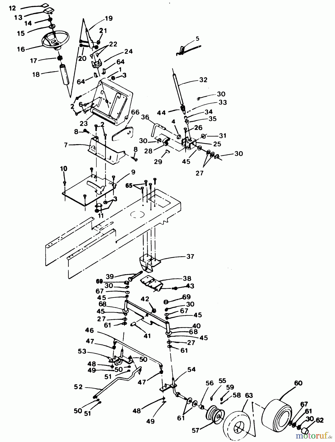  Poulan / Weed Eater Rasen und Gartentraktoren XEL1120AR - Poulan Pro Lawn Tractor STEERING AND FRONT AXLE