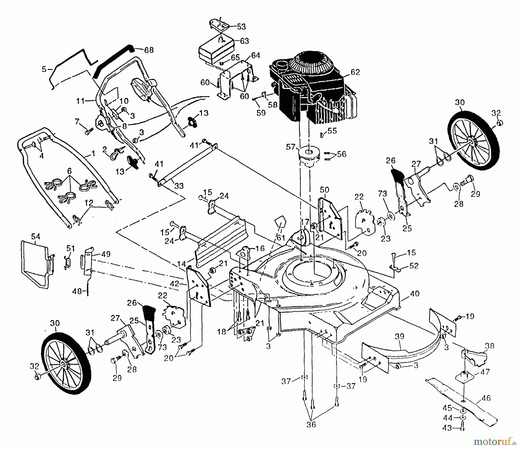  Poulan / Weed Eater Rasenmäher PP722L - Poulan Pro Walk-Behind Mower Assembly