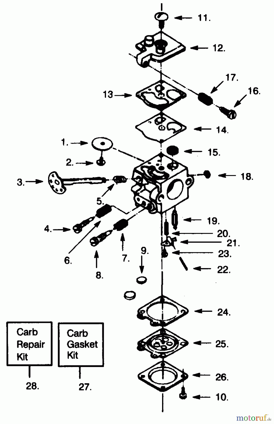  Poulan / Weed Eater Motorsägen PP180 - Poulan Pro Chainsaw CARBURETOR WT-20