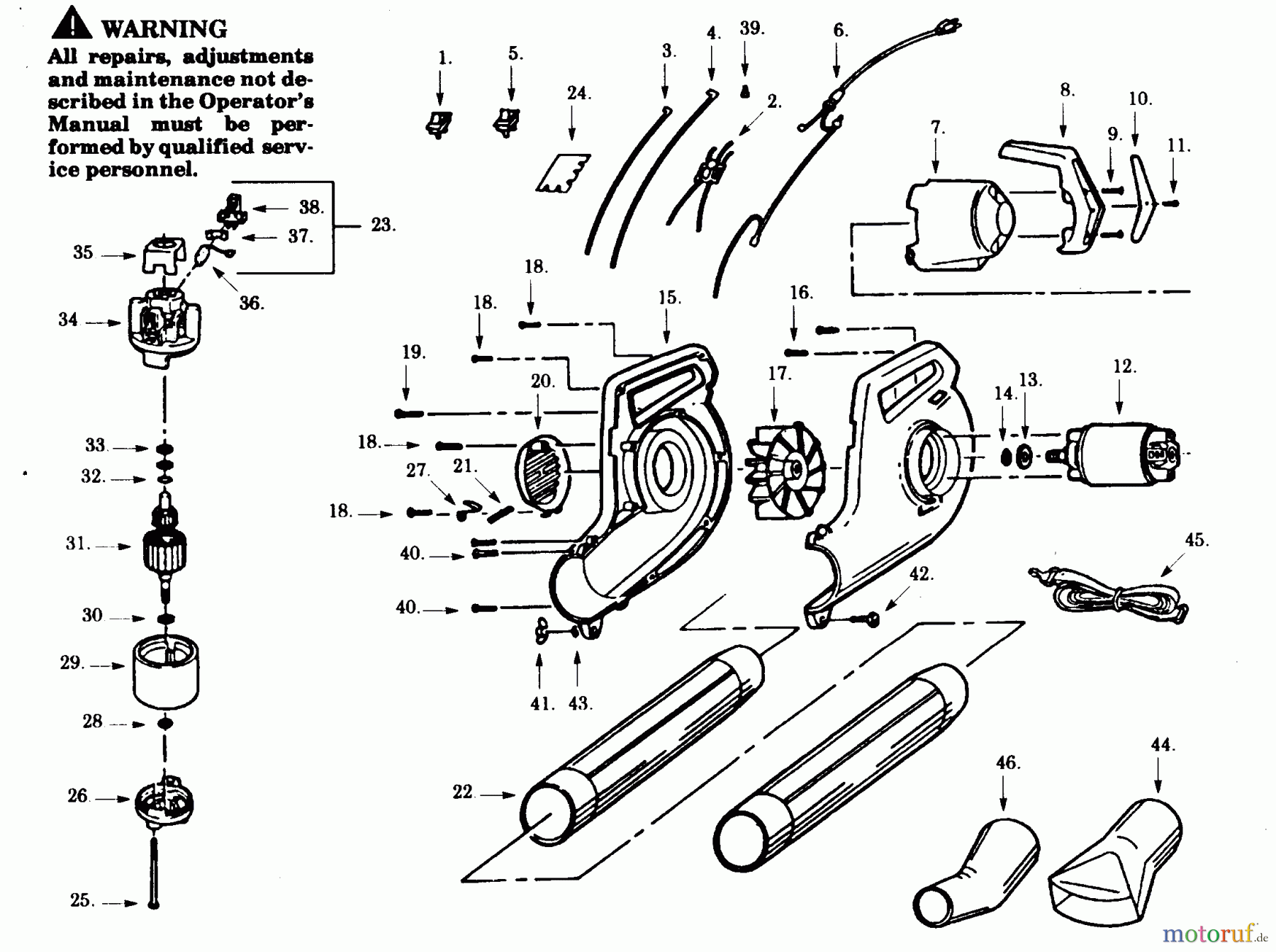  Poulan / Weed Eater Bläser / Sauger / Häcksler / Mulchgeräte PB200-00 - Paramount Electric Blower BLOWER ASSEMBLY