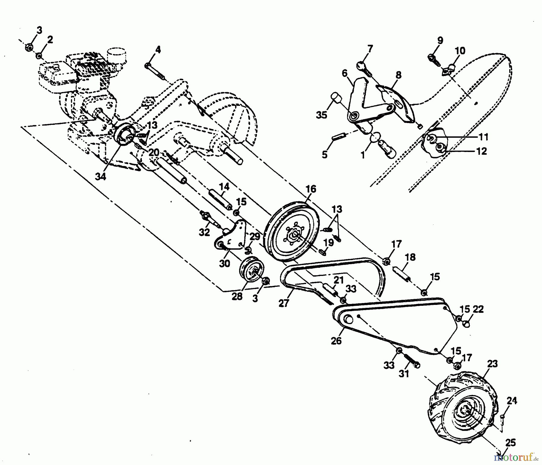  Poulan / Weed Eater Motorhacken / Kultivierer PPRT8J - Poulan Pro Rear-Tine Tiller MAINFRAME, LEFT SIDE