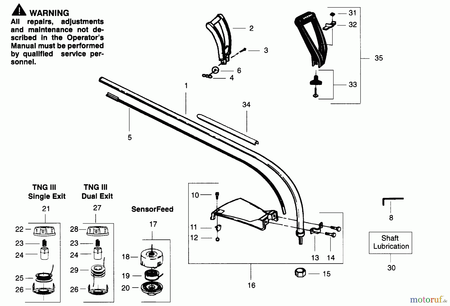  Poulan / Weed Eater Motorsensen, Trimmer GTI16D - Weed Eater String Trimmer DRIVE SHAFT & CUTTING HEAD