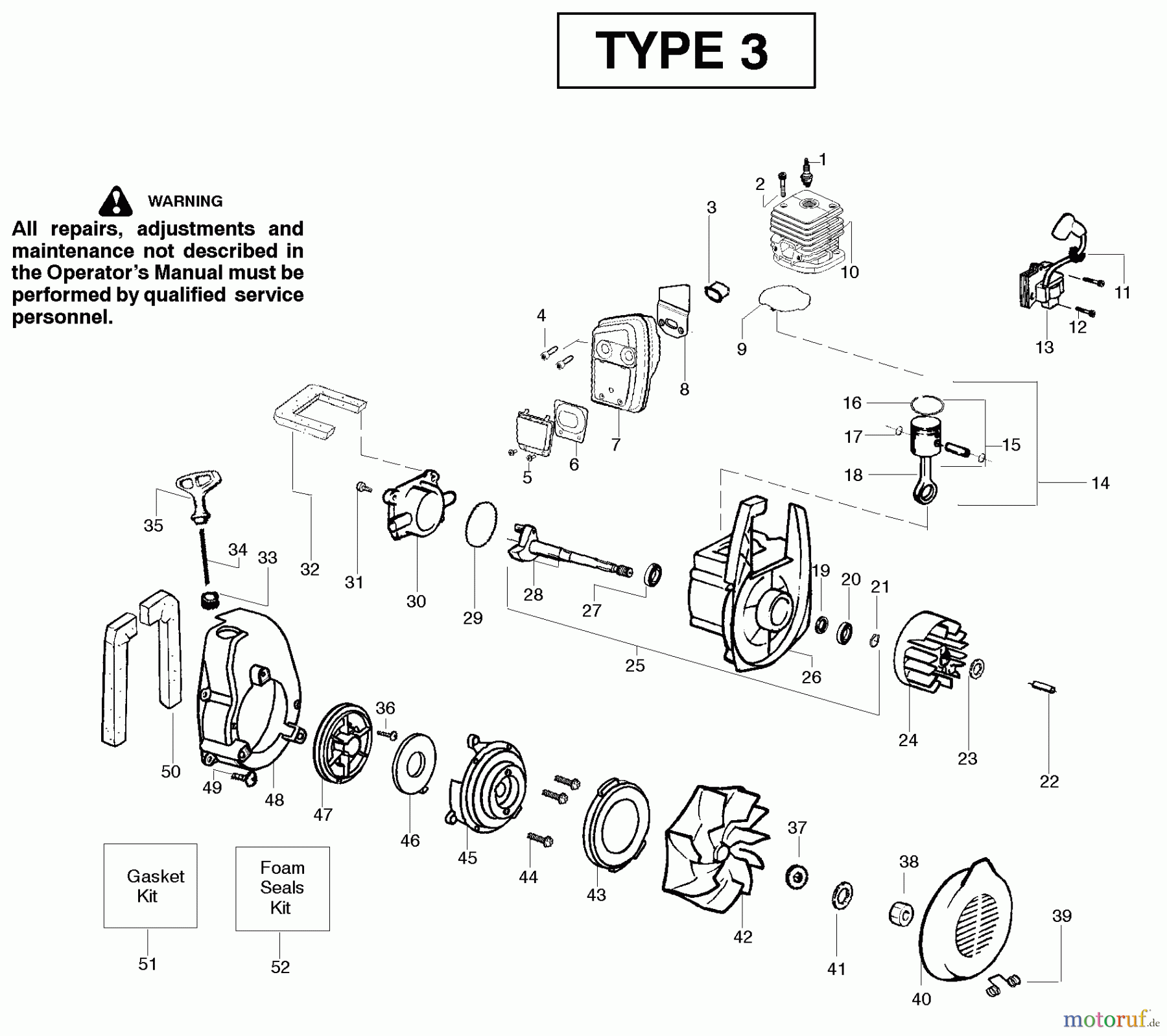  Poulan / Weed Eater Bläser / Sauger / Häcksler / Mulchgeräte PBV200LE (Type 3) - Poulan Pro Blower Engine Type 3