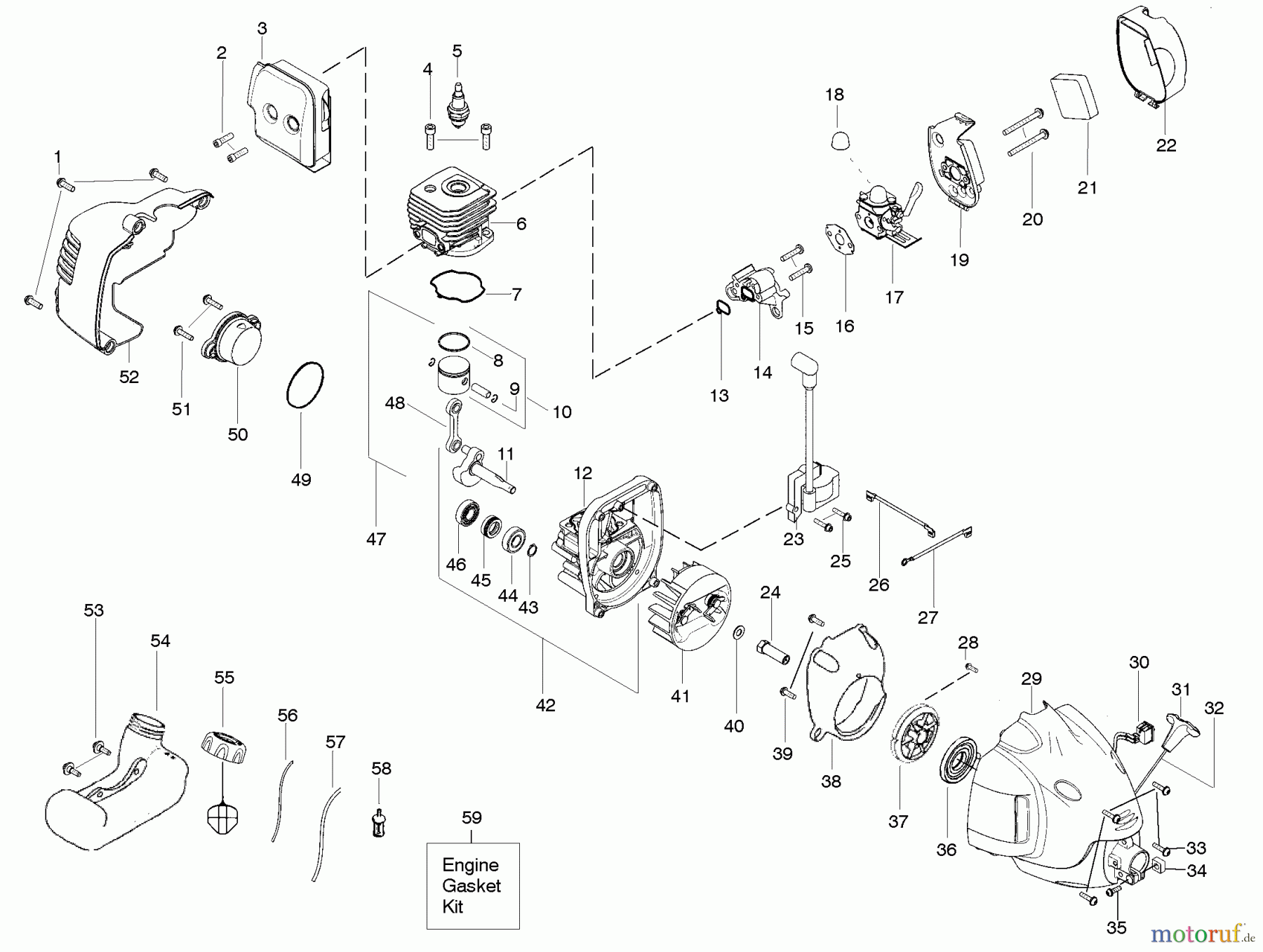  Poulan / Weed Eater Motorsensen, Trimmer P4500F - Poulan String Trimmer Engine Type