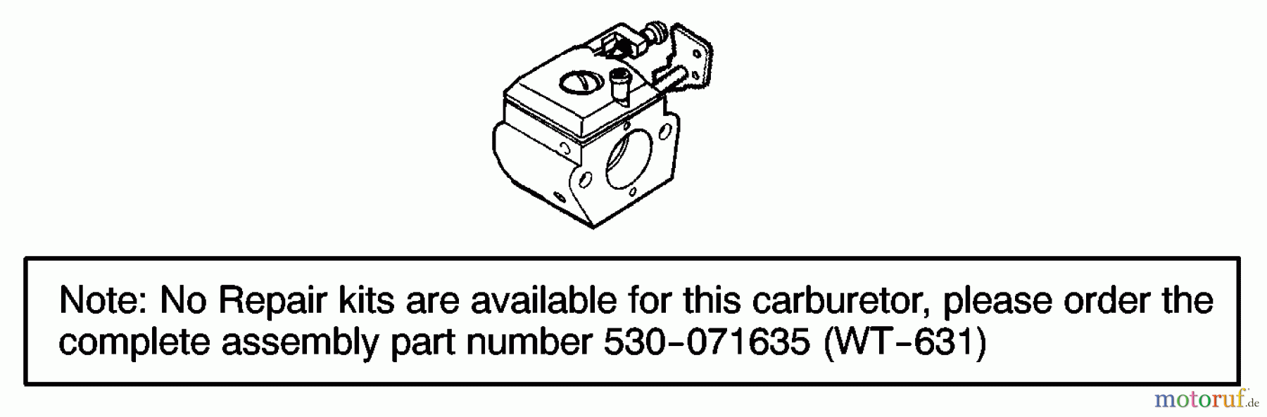  Poulan / Weed Eater Motorsensen, Trimmer PL25 (Type 3) - Poulan String Trimmer Carburetor Assembly (WT-631) 530071635