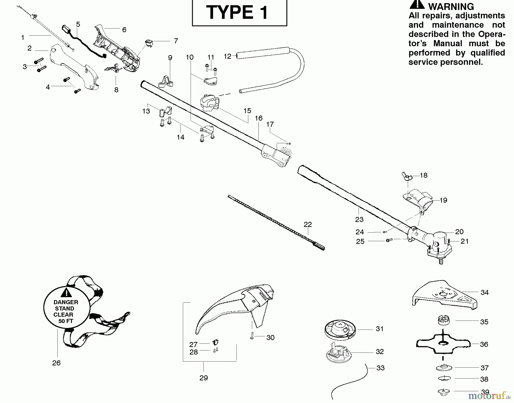  Poulan / Weed Eater Motorsensen, Trimmer PP325 - Poulan Pro String Trimmer Cutting Equipment Type 1