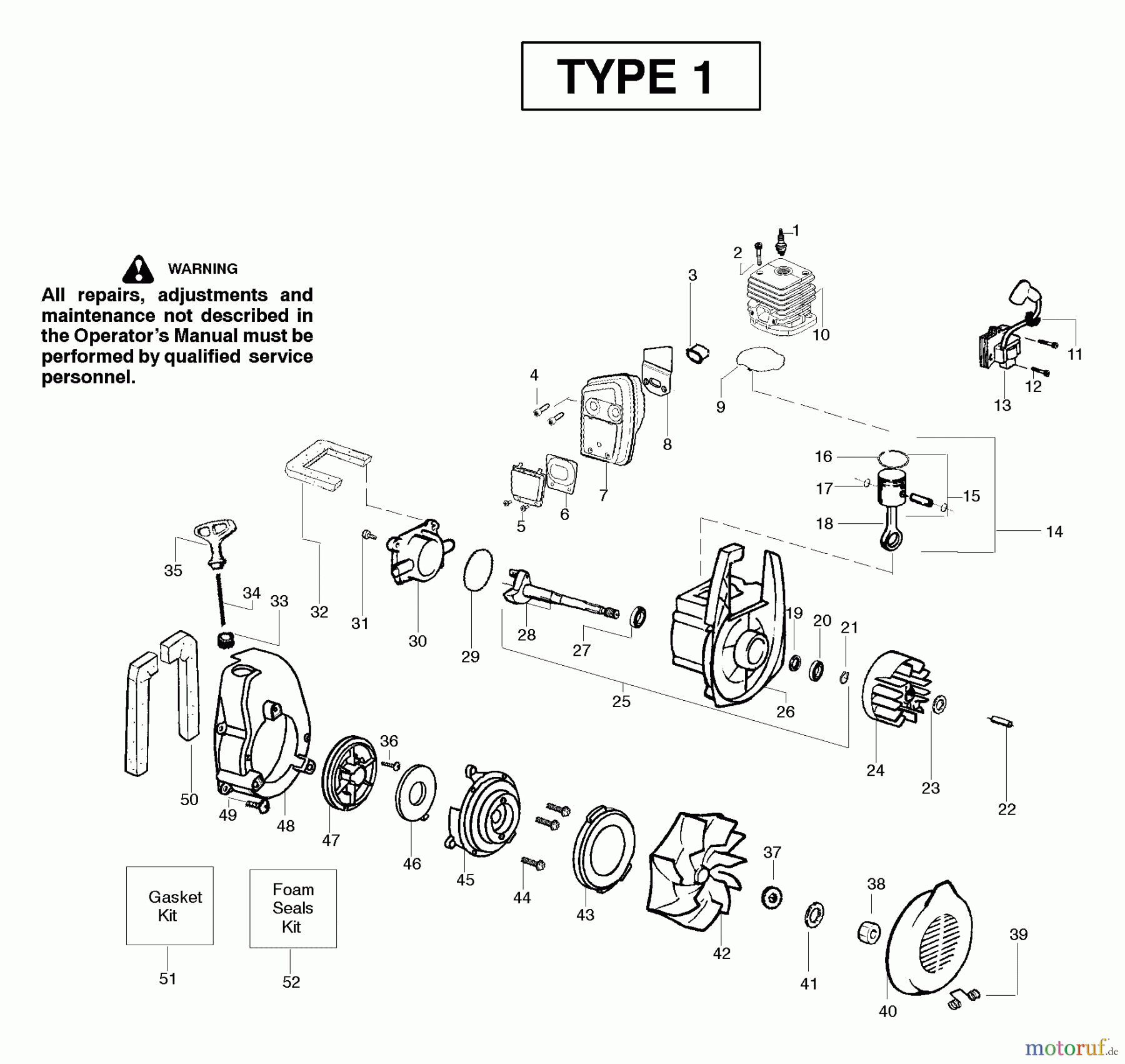  Poulan / Weed Eater Bläser / Sauger / Häcksler / Mulchgeräte PPB2000LE (Type 1) - Poulan Pro Blower Engine Assembly