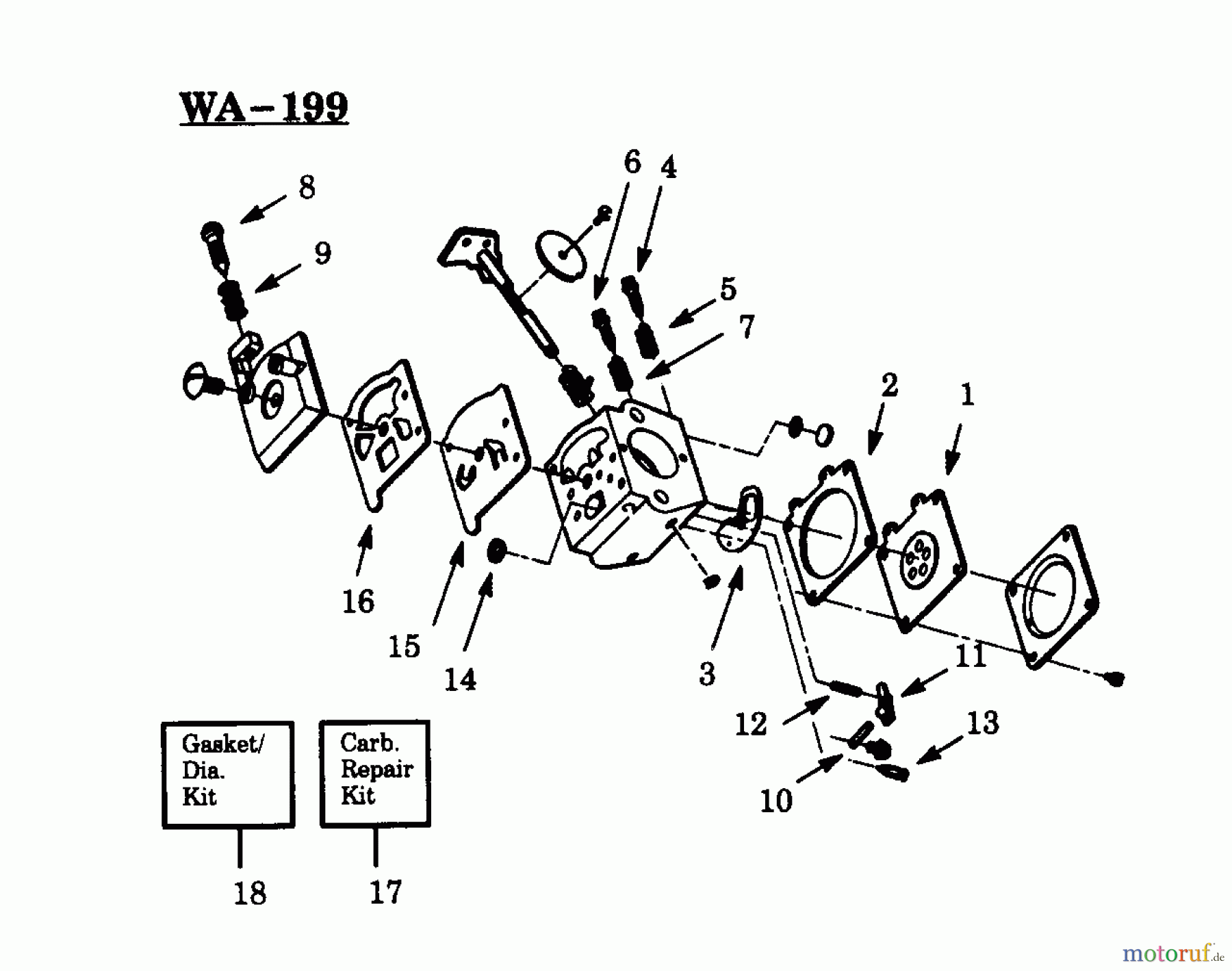  Poulan / Weed Eater Motorsensen, Trimmer TBC57 - Weed Eater String Trimmer CARBURETOR WA-199