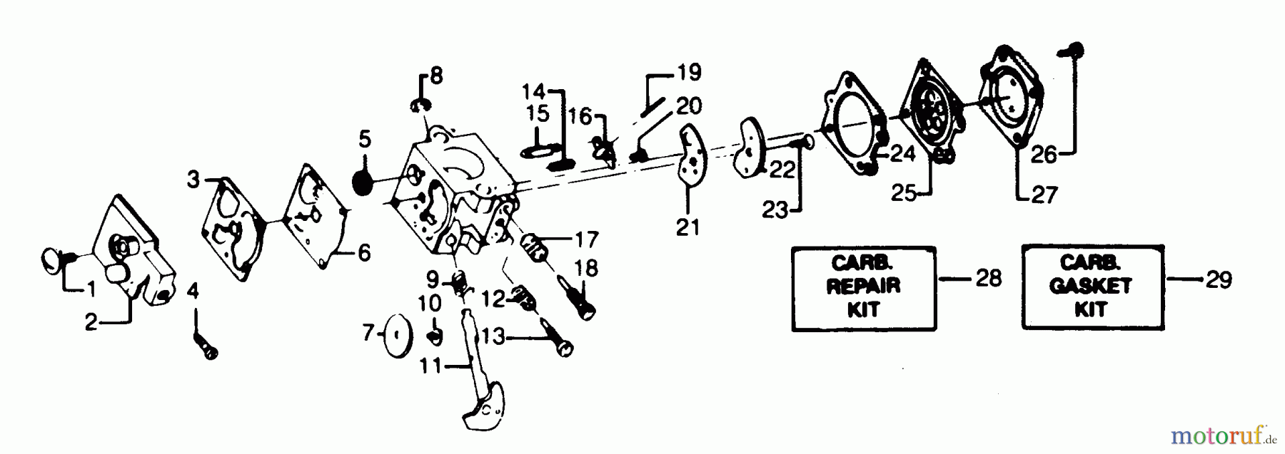  Poulan / Weed Eater Motorsensen, Trimmer XR-50A - Weed Eater String Trimmer CARBURETOR ASSEMBLY