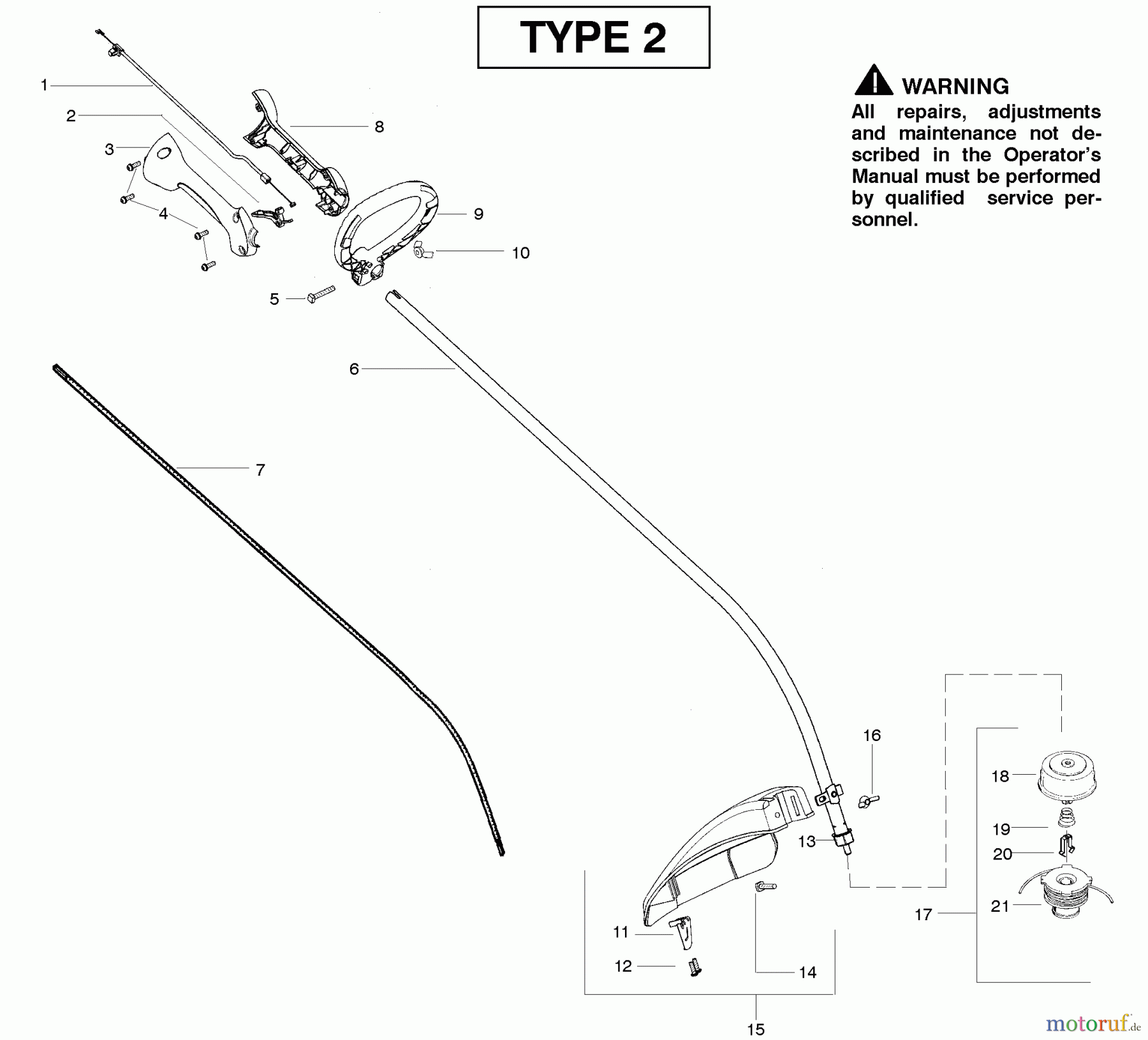  Poulan / Weed Eater Motorsensen, Trimmer XT260 (Type 2) - Weed Eater String Trimmer Engine Type 2