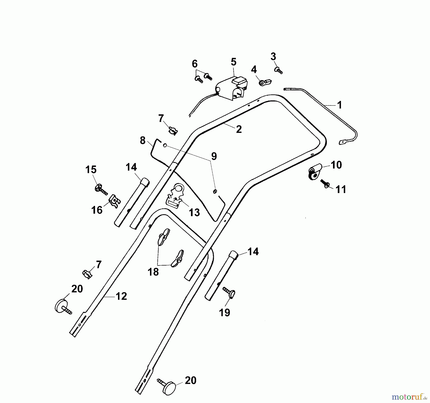  Wolf-Garten Electric mower Premio 36 E 4936000 Series G, H  (2003) Handle