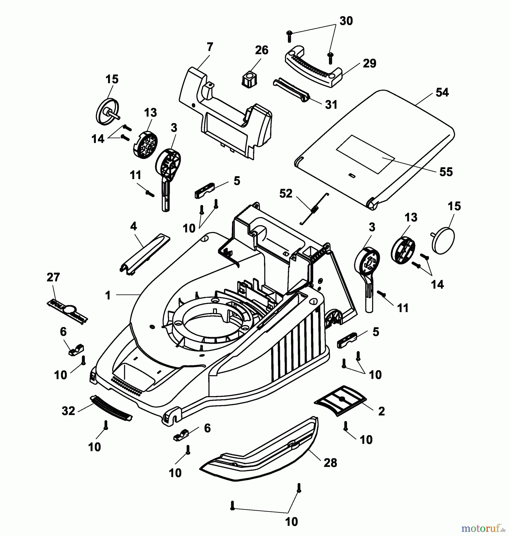  Wolf-Garten Electric mower Premio 40 E 4028003 Series B, C  (2003) Deck housing