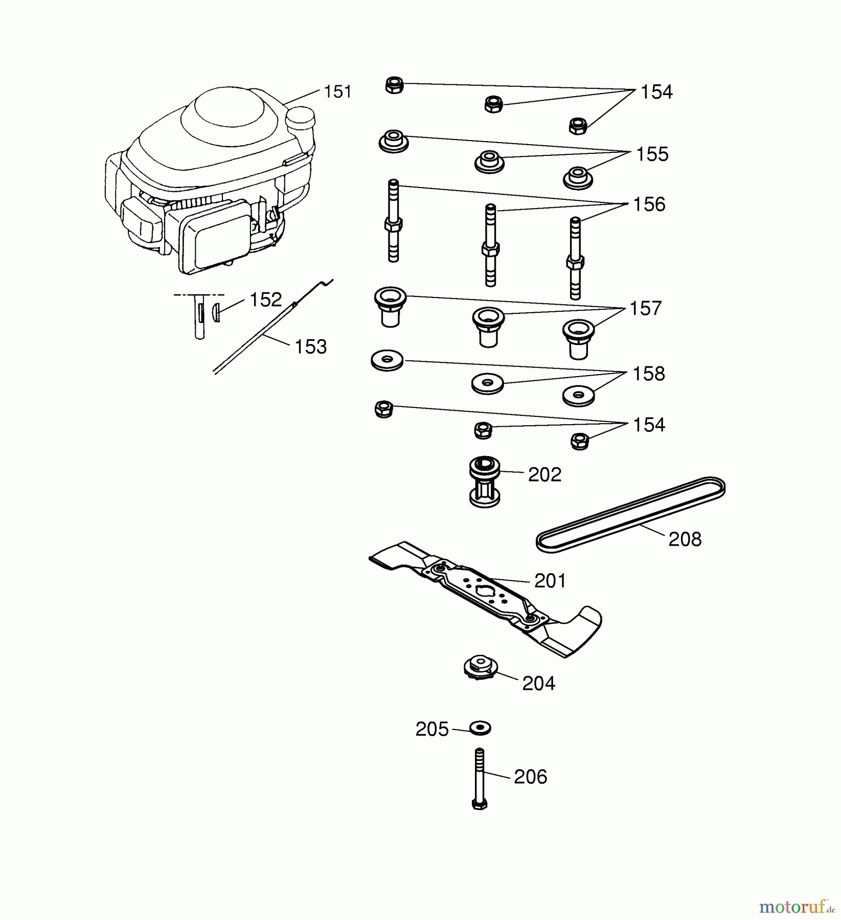  Wolf-Garten Petrol mower self propelled Premio 40 BA 4015008 Series A  (2004) Blade, Blade adapter, Engine