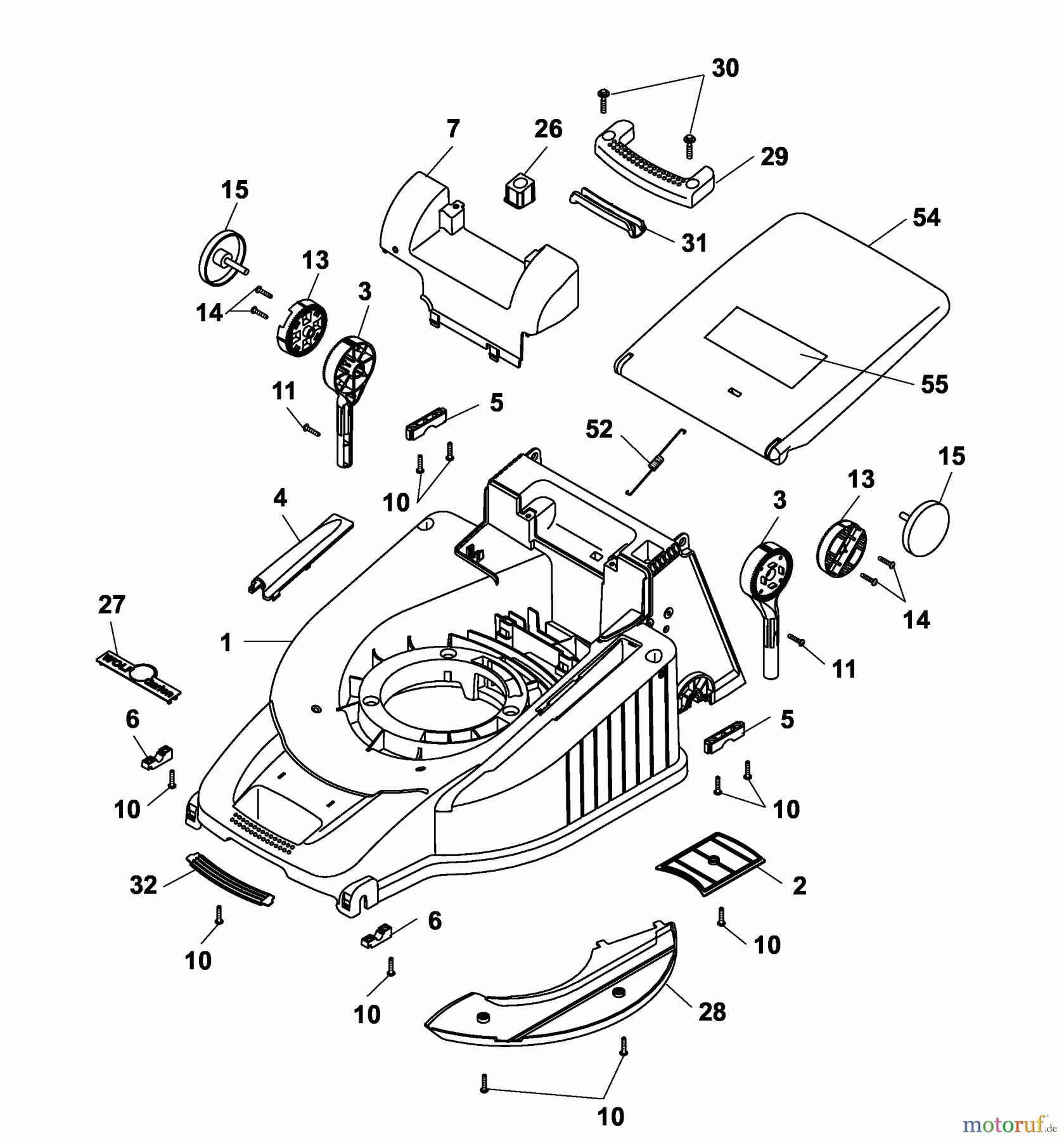  Wolf-Garten Electric mower Premio 46 E 4628000 Series B, C  (2003) Deck housing