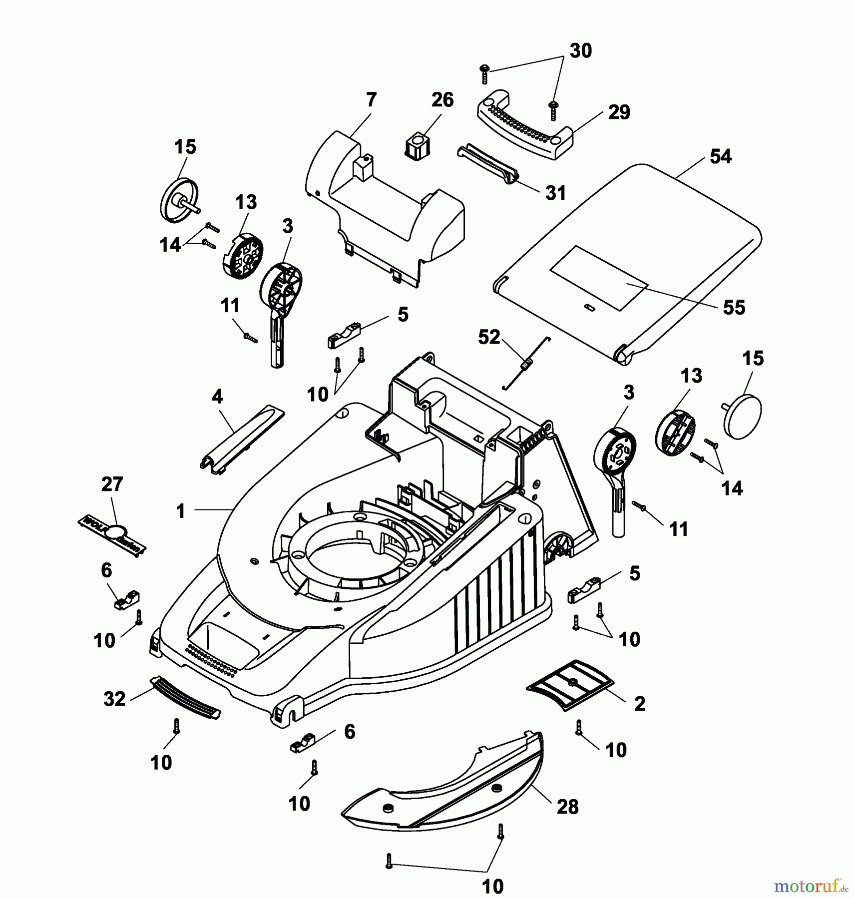  Wolf-Garten Petrol mower self propelled Premio 46 TMA 4618000 Series A, B  (2003) Deck housing