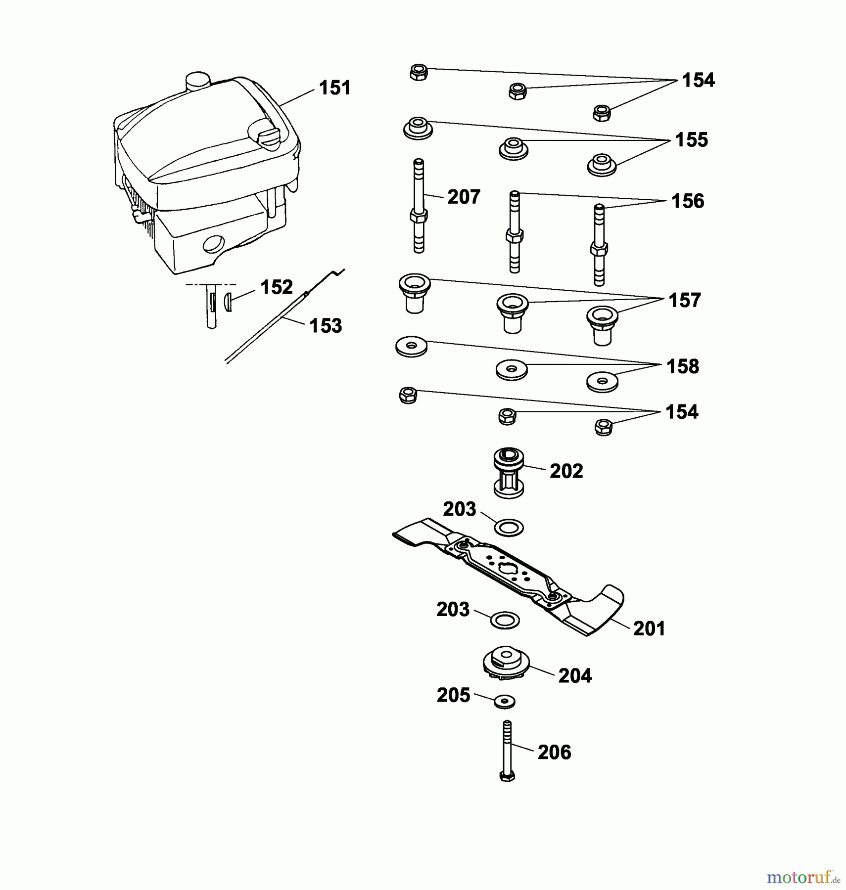  Wolf-Garten Petrol mower Premio 46 B 4611000 Series B, C, D  (2003) Blade, Blade adapter, Engine