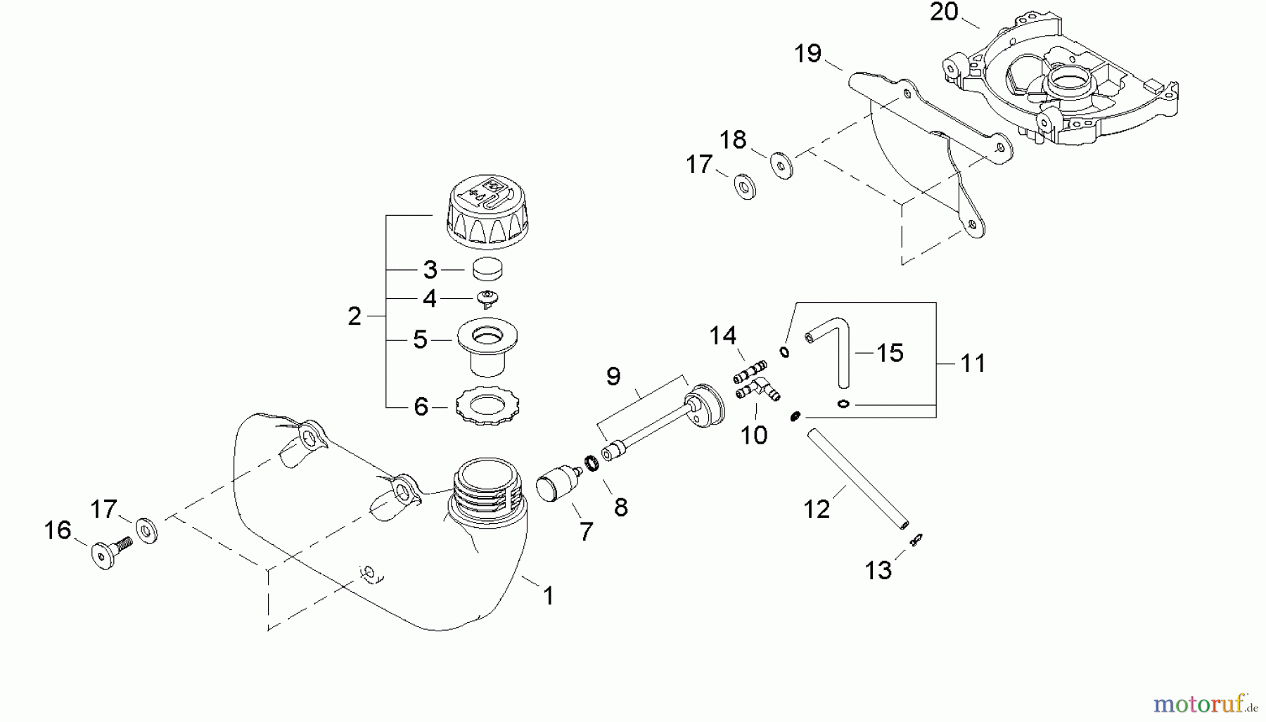  Shindaiwa Heckenscheren HT231 - Shindaiwa Hedge Trimmer, Single-Sided, S/N: T08511001001 - T085119999 Fuel Tank